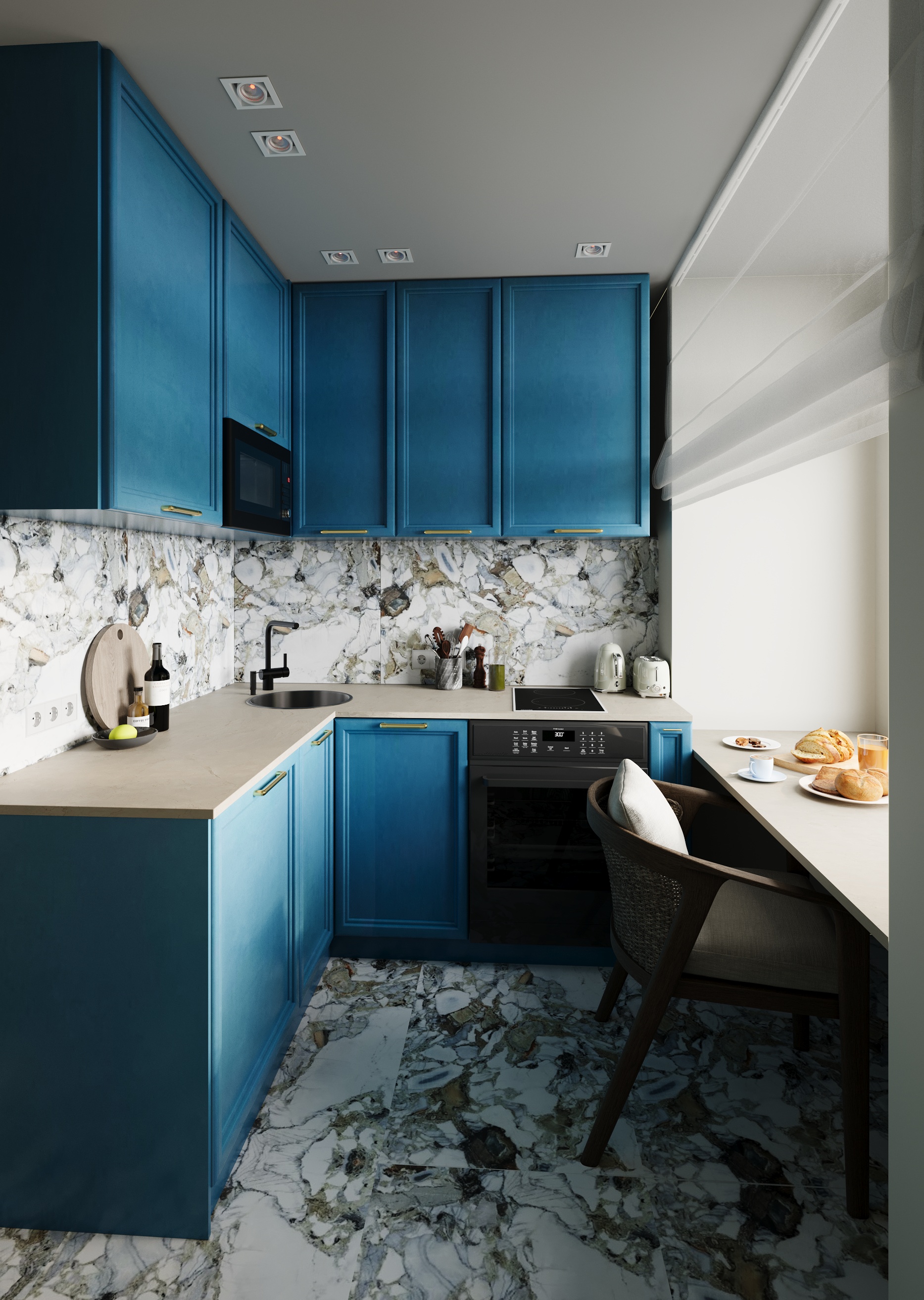 Blue kitchen — Изображение №1 — 3D на Dprofile