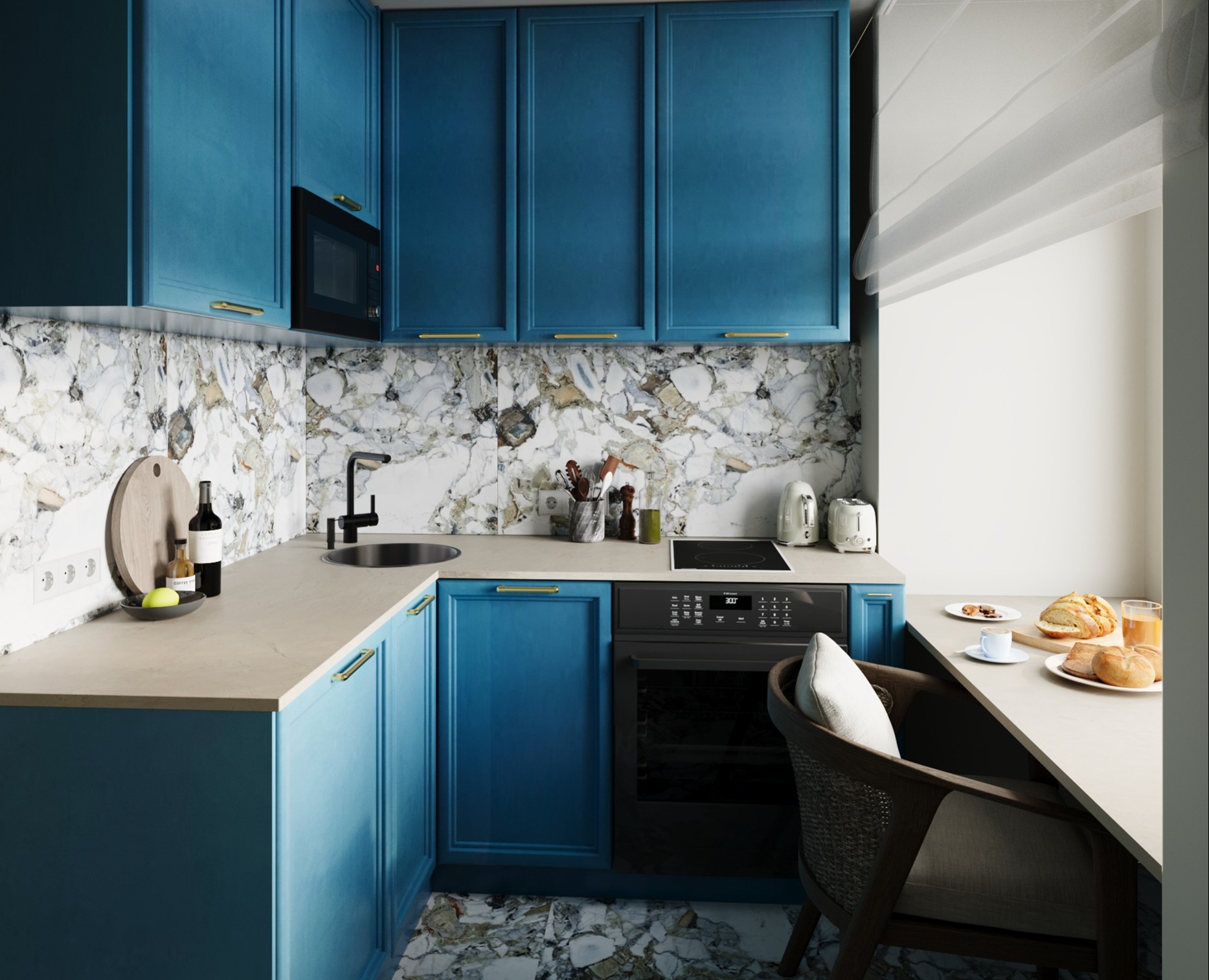 Blue kitchen — 3D на Dprofile