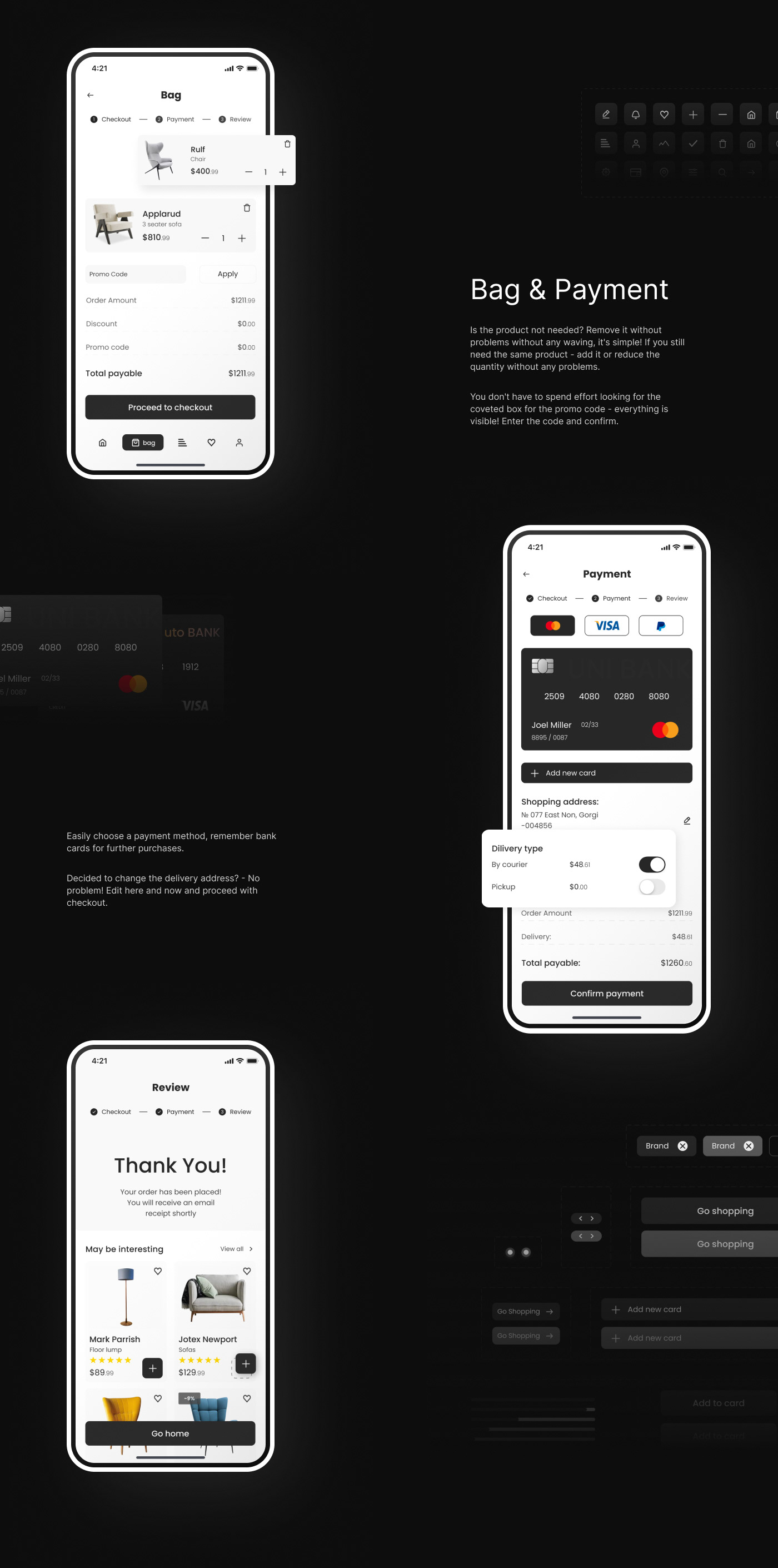 Pooffi | Интернет-магазин | e-commerce app ux/ui — Изображение №8 — Интерфейсы, Брендинг, Иллюстрация на Dprofile