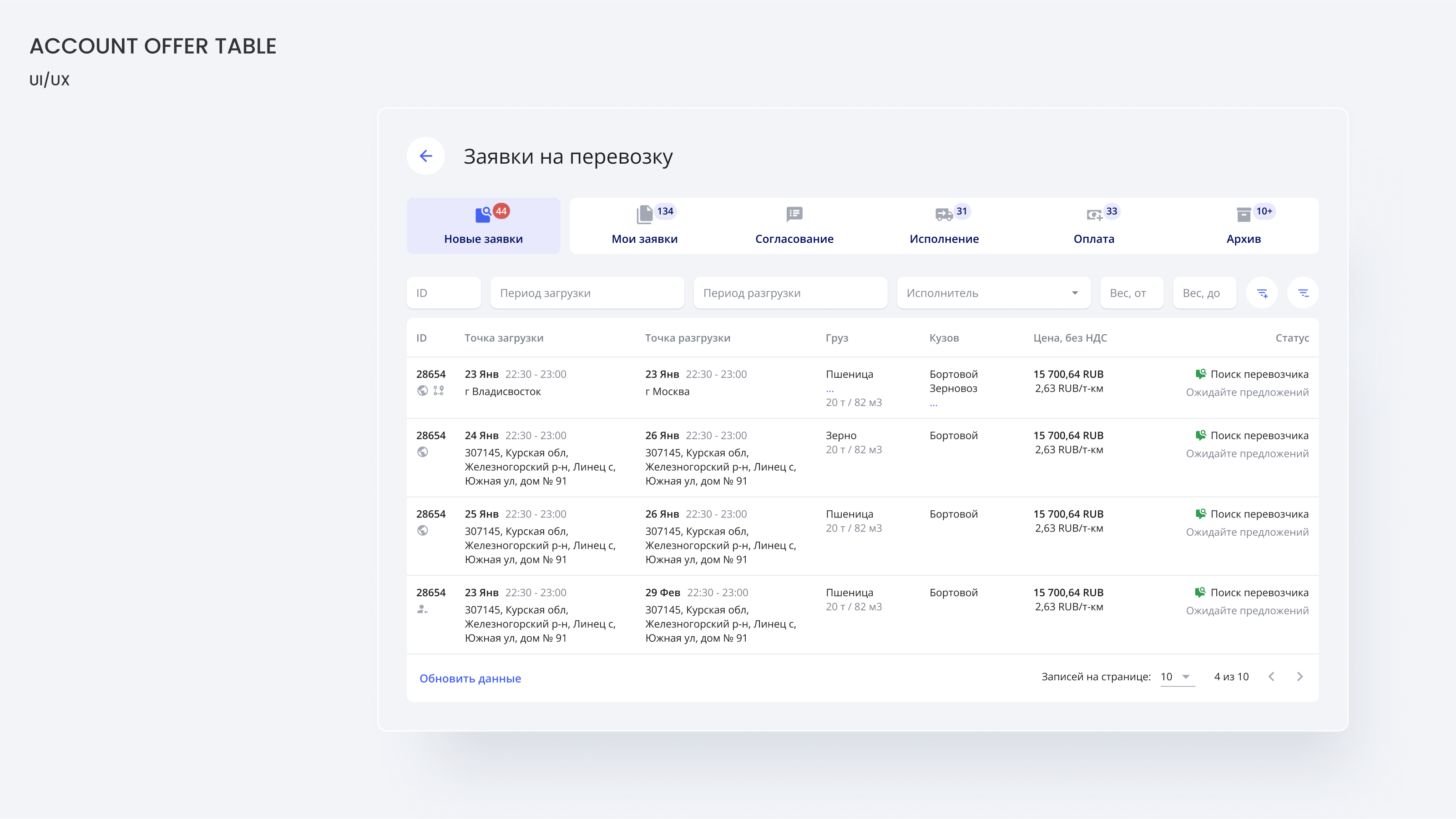 AGROCARGO — Изображение №5 — Интерфейсы, Иллюстрация на Dprofile