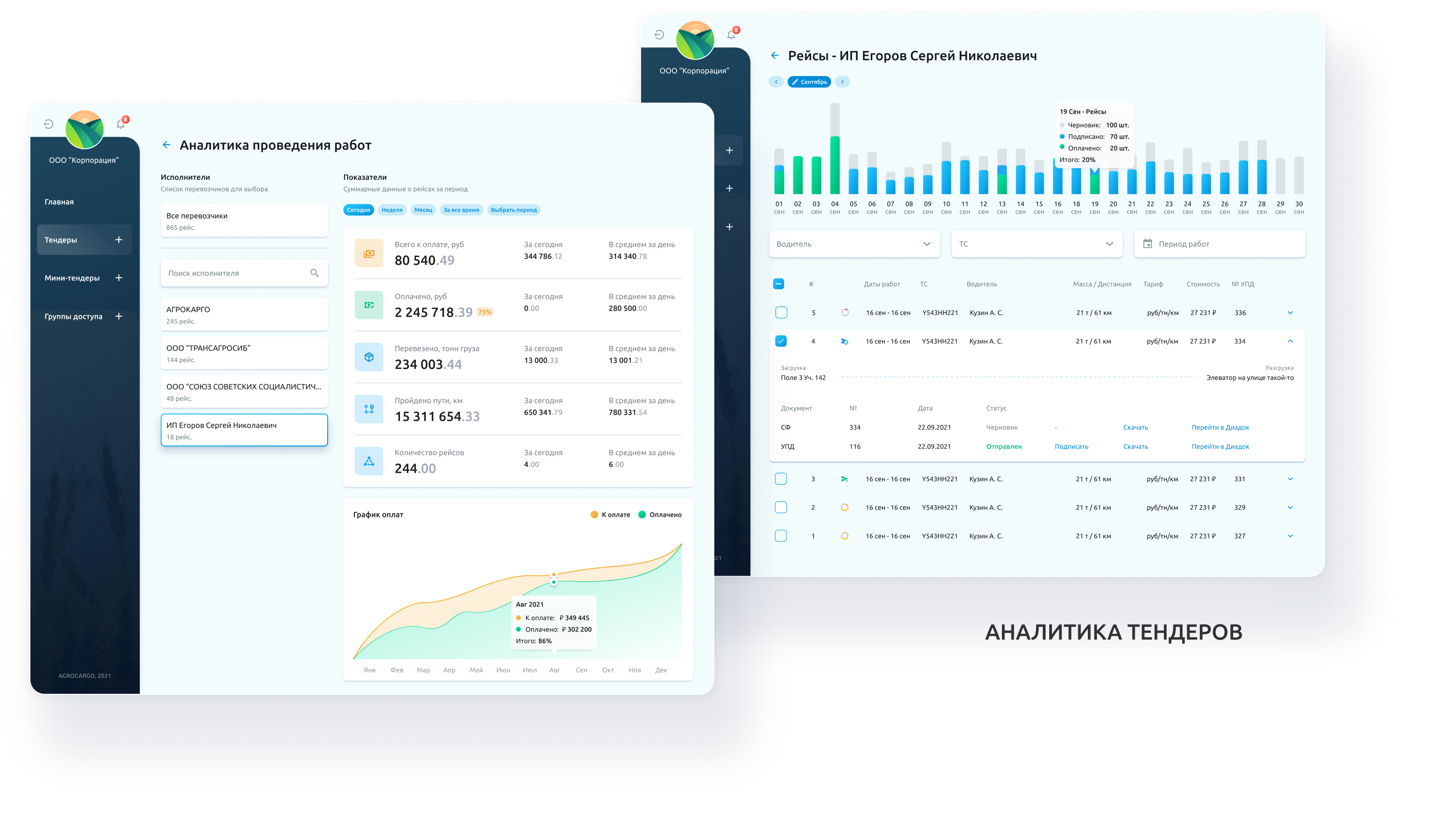 AGROCARGO TENDERS — Изображение №6 — Интерфейсы на Dprofile