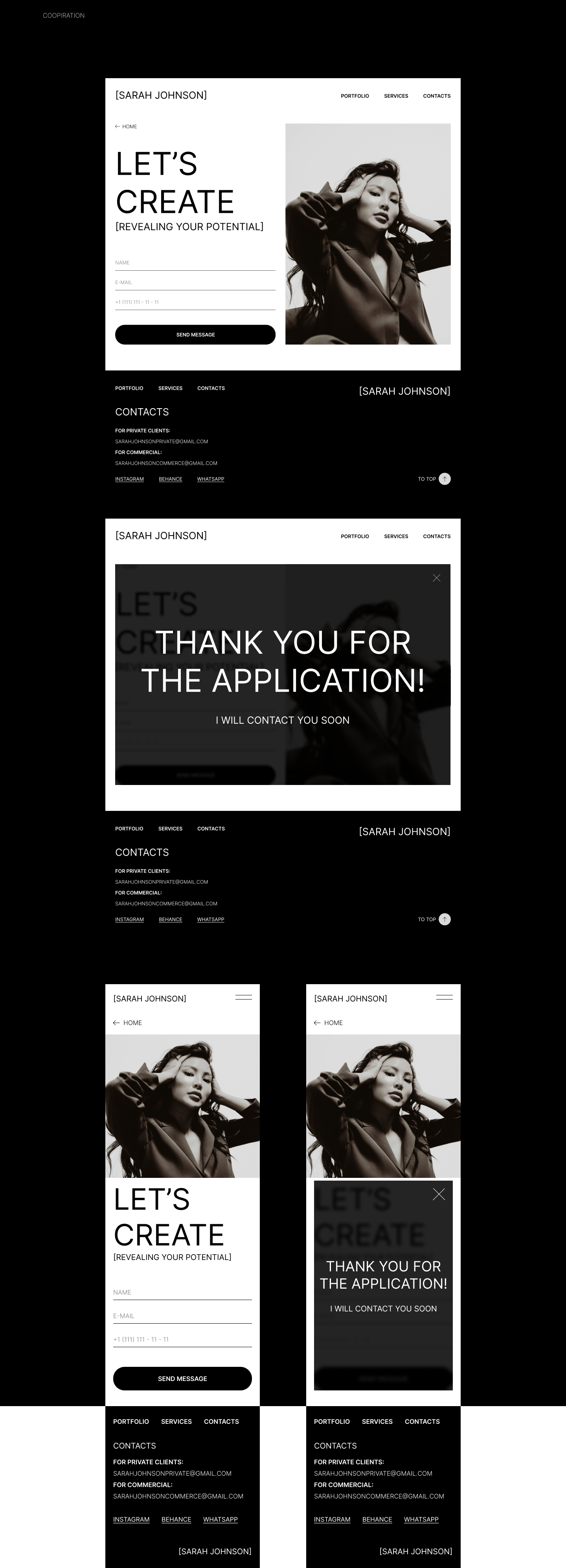 PHOTOGRAPHER SARAH JOHNSON WEBDESIGN CONCEPT — Изображение №11 — Интерфейсы, Анимация на Dprofile