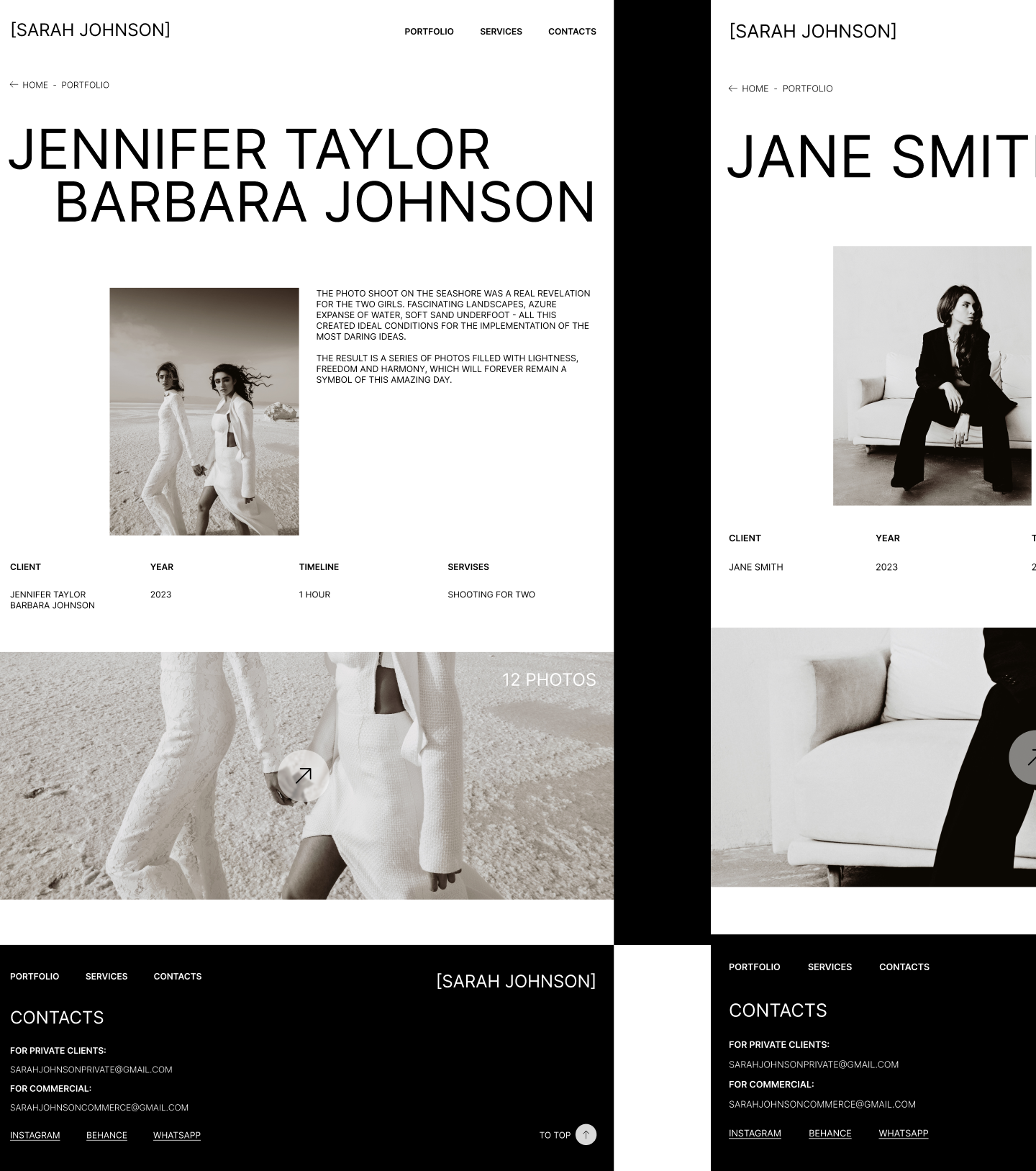 PHOTOGRAPHER SARAH JOHNSON WEBDESIGN CONCEPT — Изображение №17 — Интерфейсы, Анимация на Dprofile