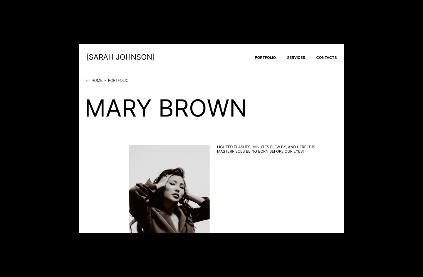 PHOTOGRAPHER SARAH JOHNSON WEBDESIGN CONCEPT — Изображение №16 — Интерфейсы, Анимация на Dprofile