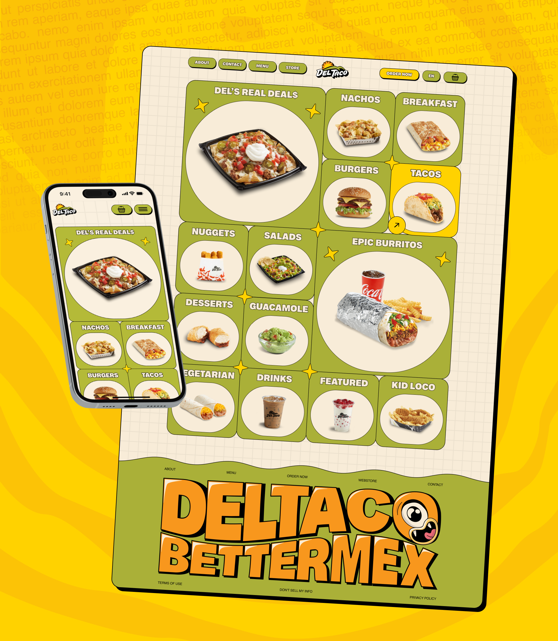 DEL TACO | American Fast-Food Restaurant — Изображение №5 — Интерфейсы на Dprofile
