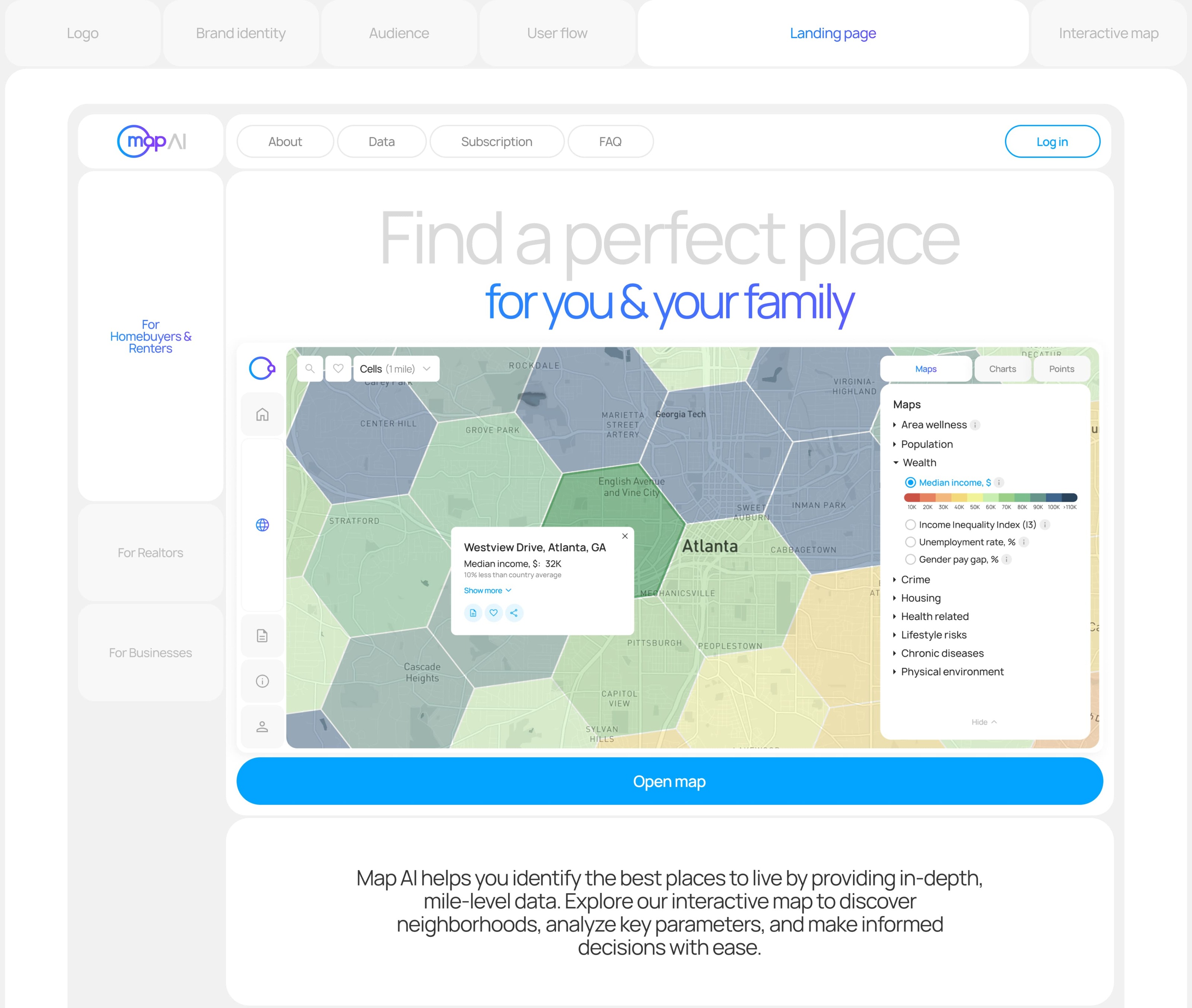 Map AI Landing page & Service design — Изображение №7 — Интерфейсы на Dprofile
