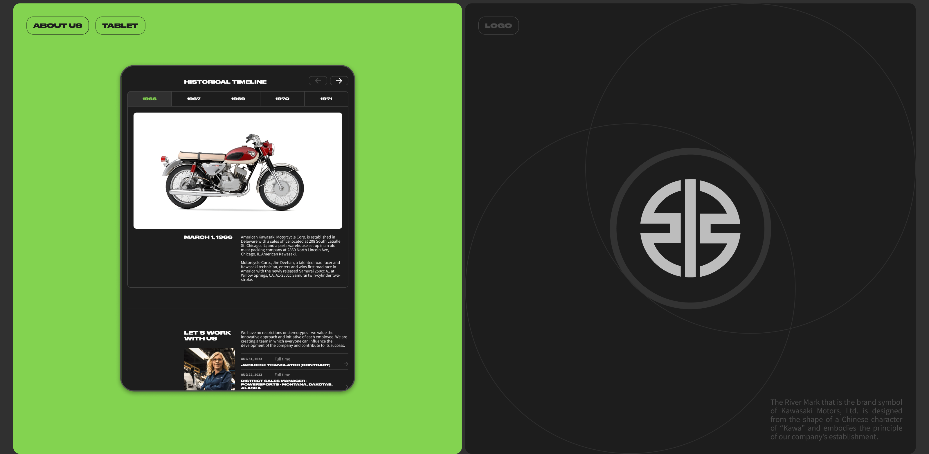 KAWASAKI / Corporate website redesign — Изображение №10 — Интерфейсы, Анимация на Dprofile