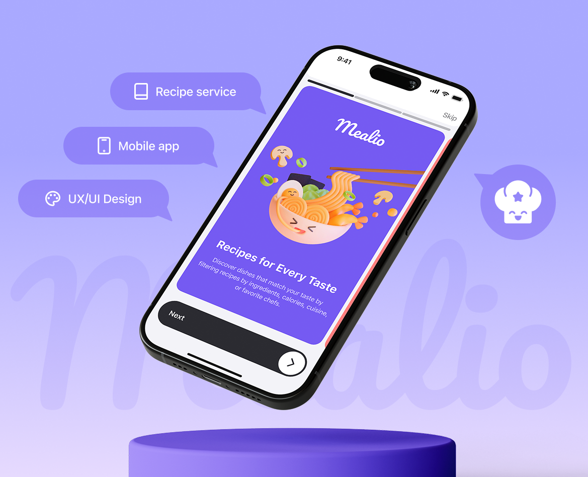Mealio | Recipe Mobile App — Интерфейсы на Dprofile