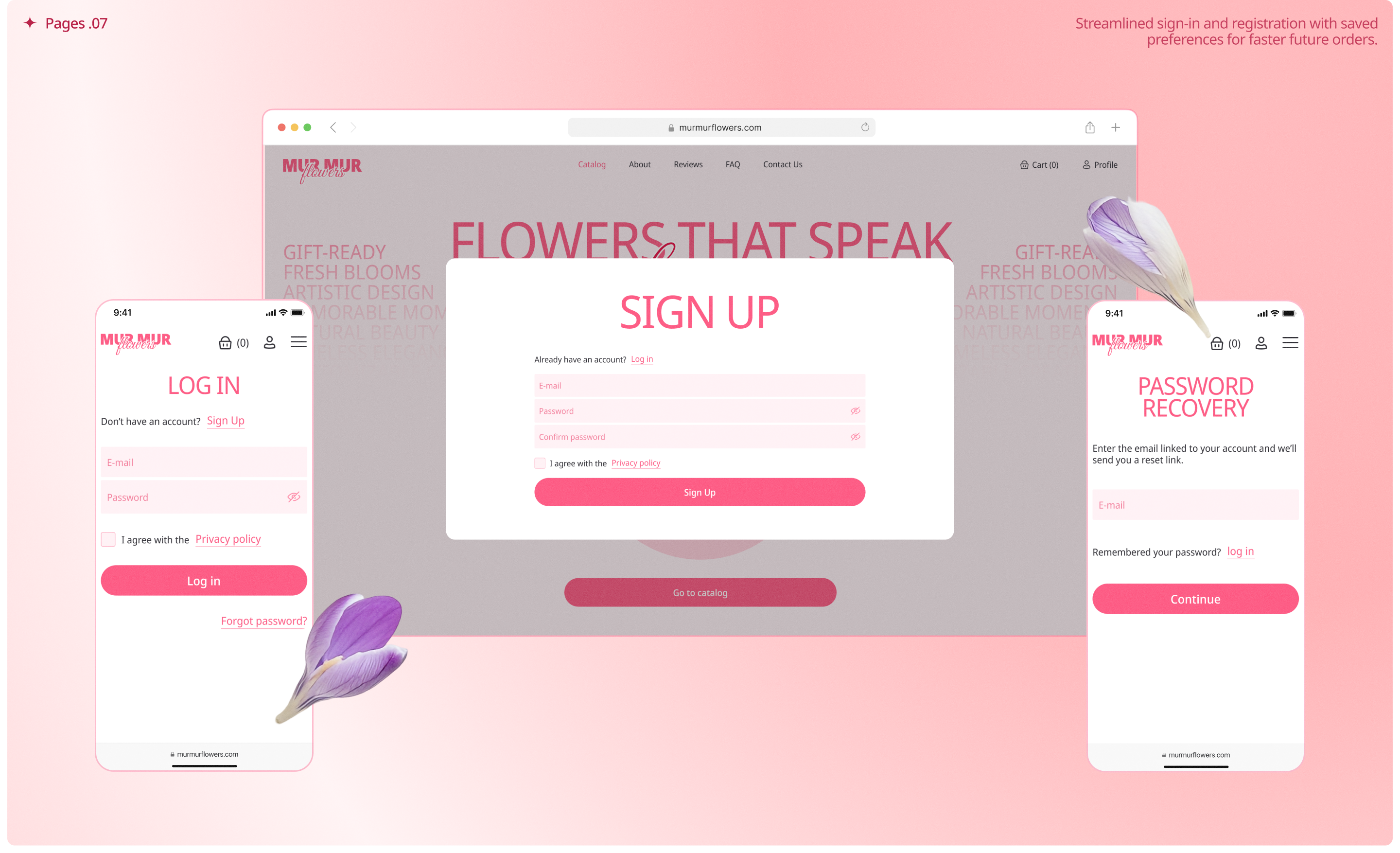 MUR MUR Flowers | E-commerce Website — Изображение №17 — Интерфейсы, Анимация на Dprofile