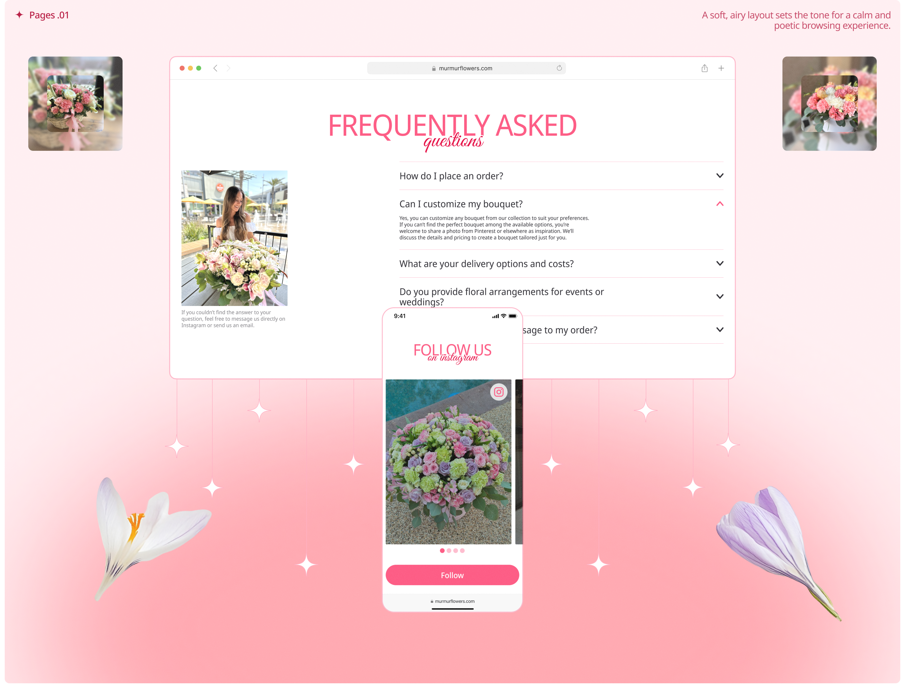MUR MUR Flowers | E-commerce Website — Изображение №7 — Интерфейсы, Анимация на Dprofile