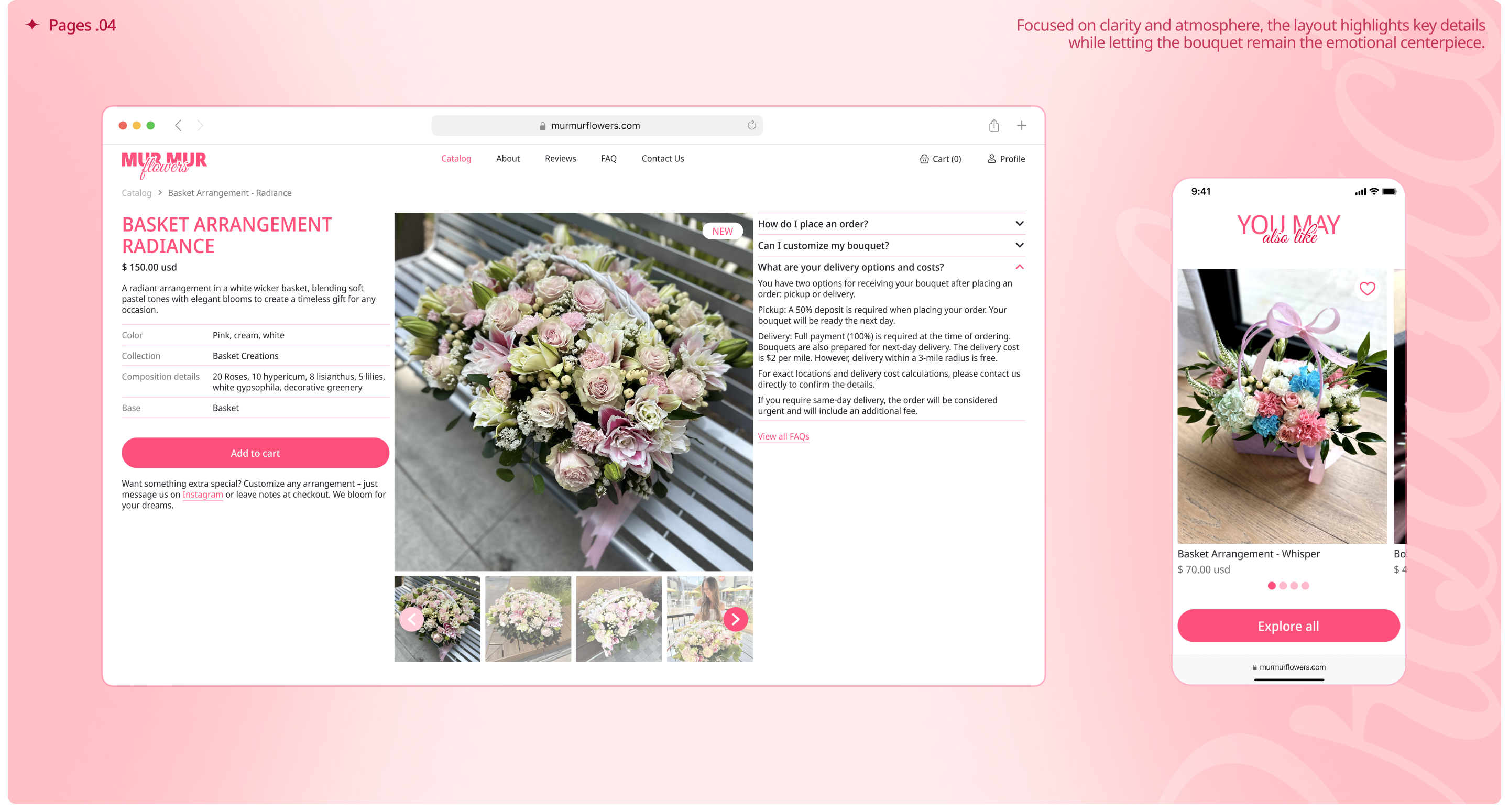 MUR MUR Flowers | E-commerce Website — Изображение №13 — Интерфейсы, Анимация на Dprofile