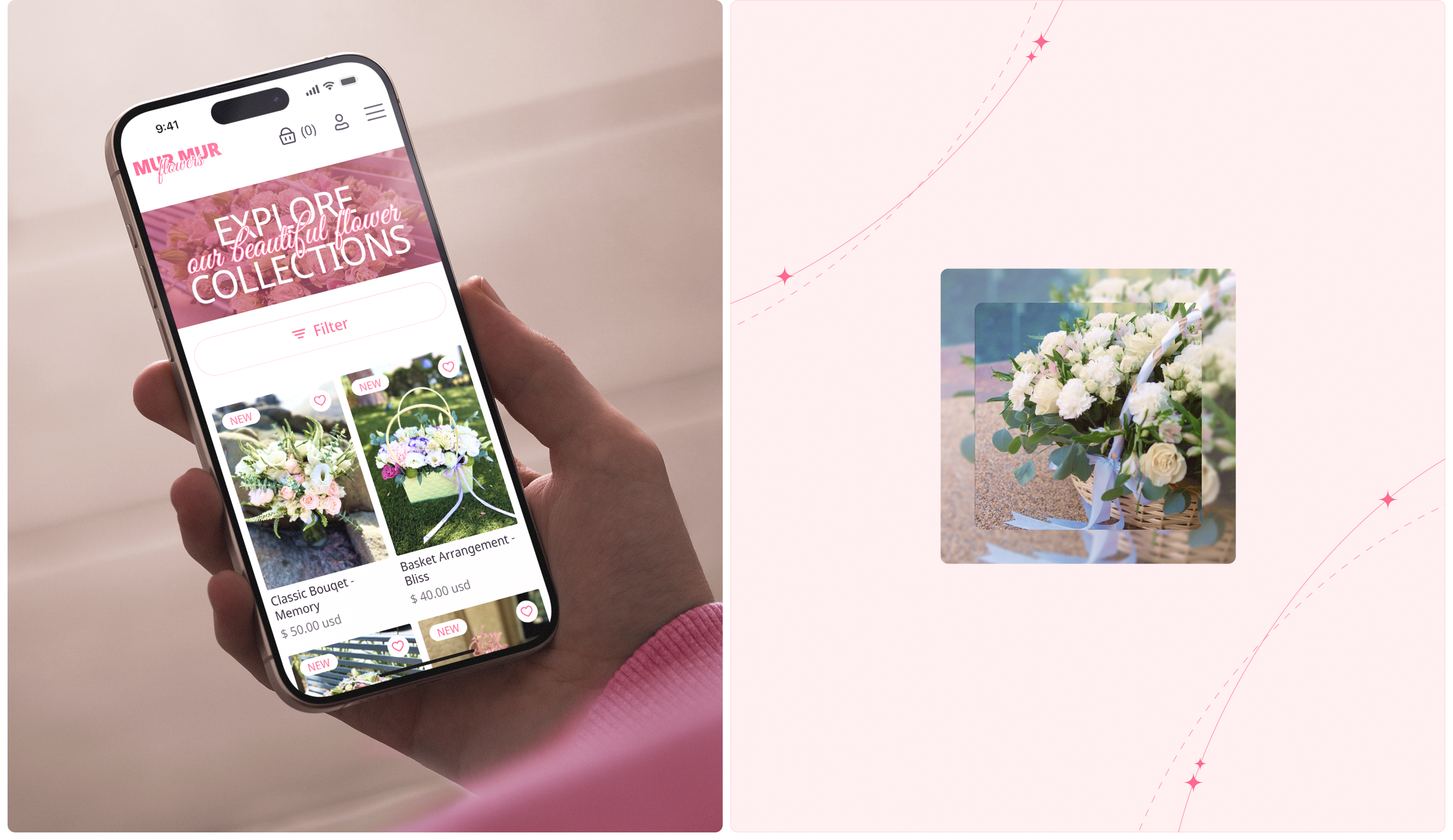 MUR MUR Flowers | E-commerce Website — Изображение №10 — Интерфейсы, Анимация на Dprofile
