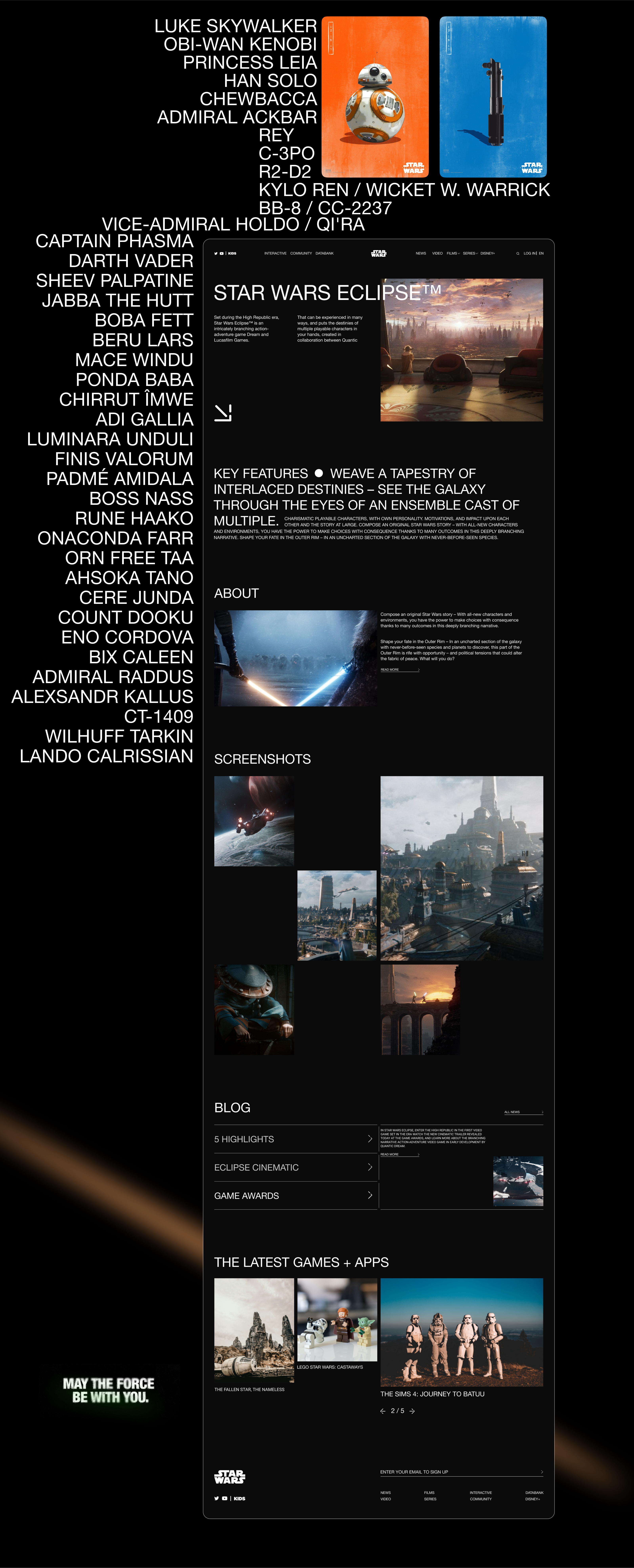 Star Wars website redesign — Изображение №6 — Интерфейсы, Графика на Dprofile