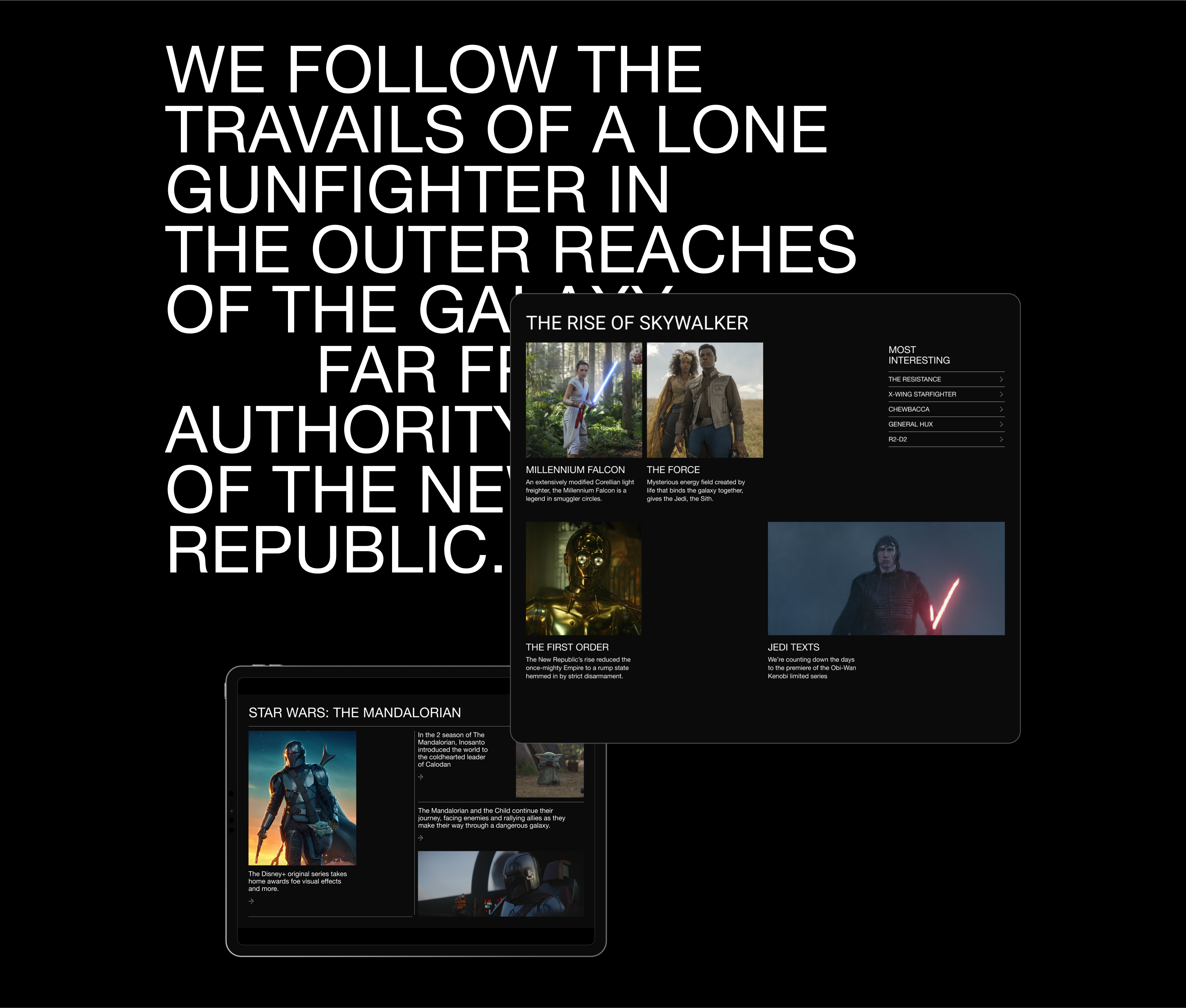 Star Wars website redesign — Изображение №5 — Интерфейсы, Графика на Dprofile