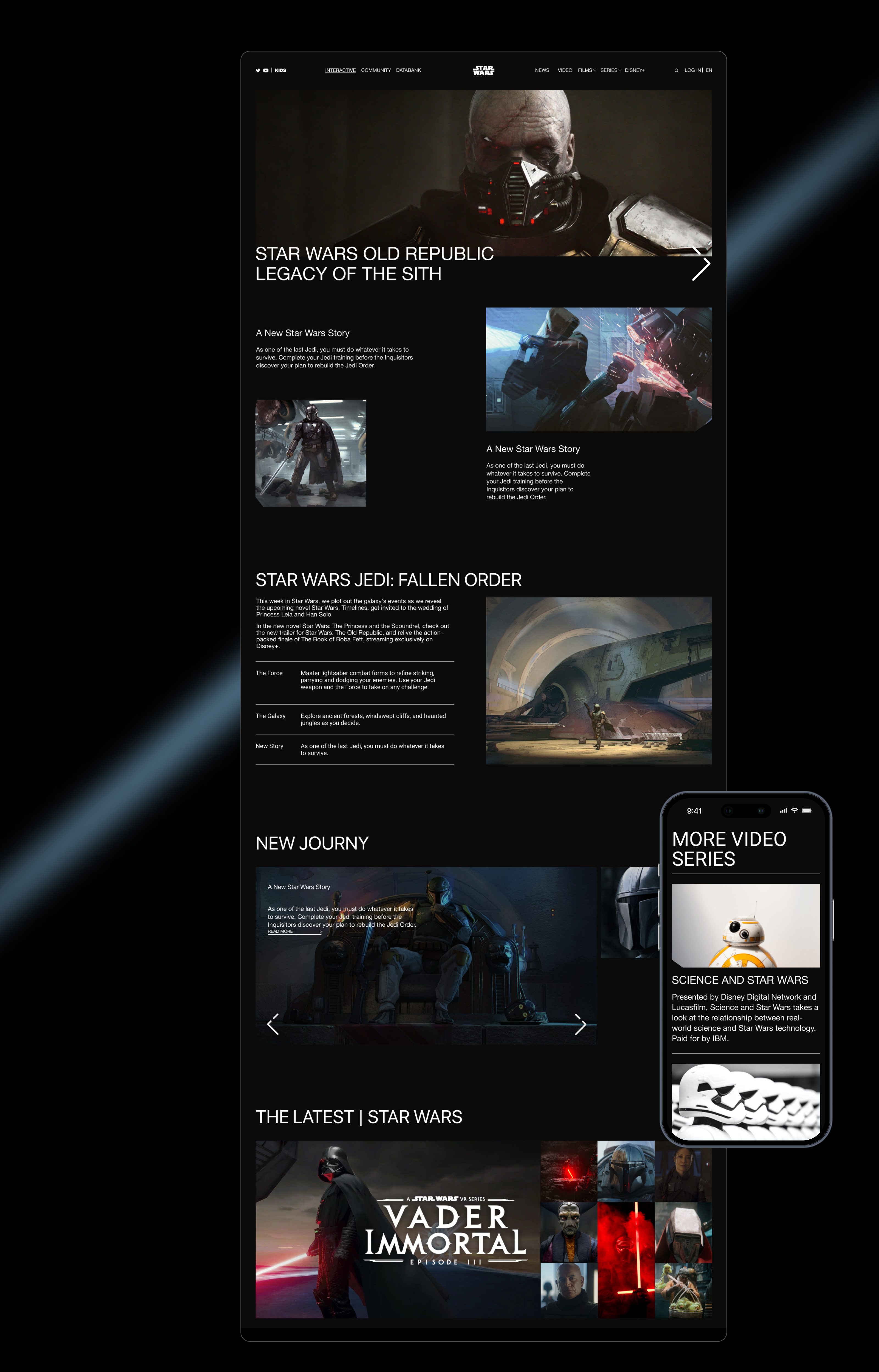 Star Wars website redesign — Изображение №4 — Интерфейсы, Графика на Dprofile