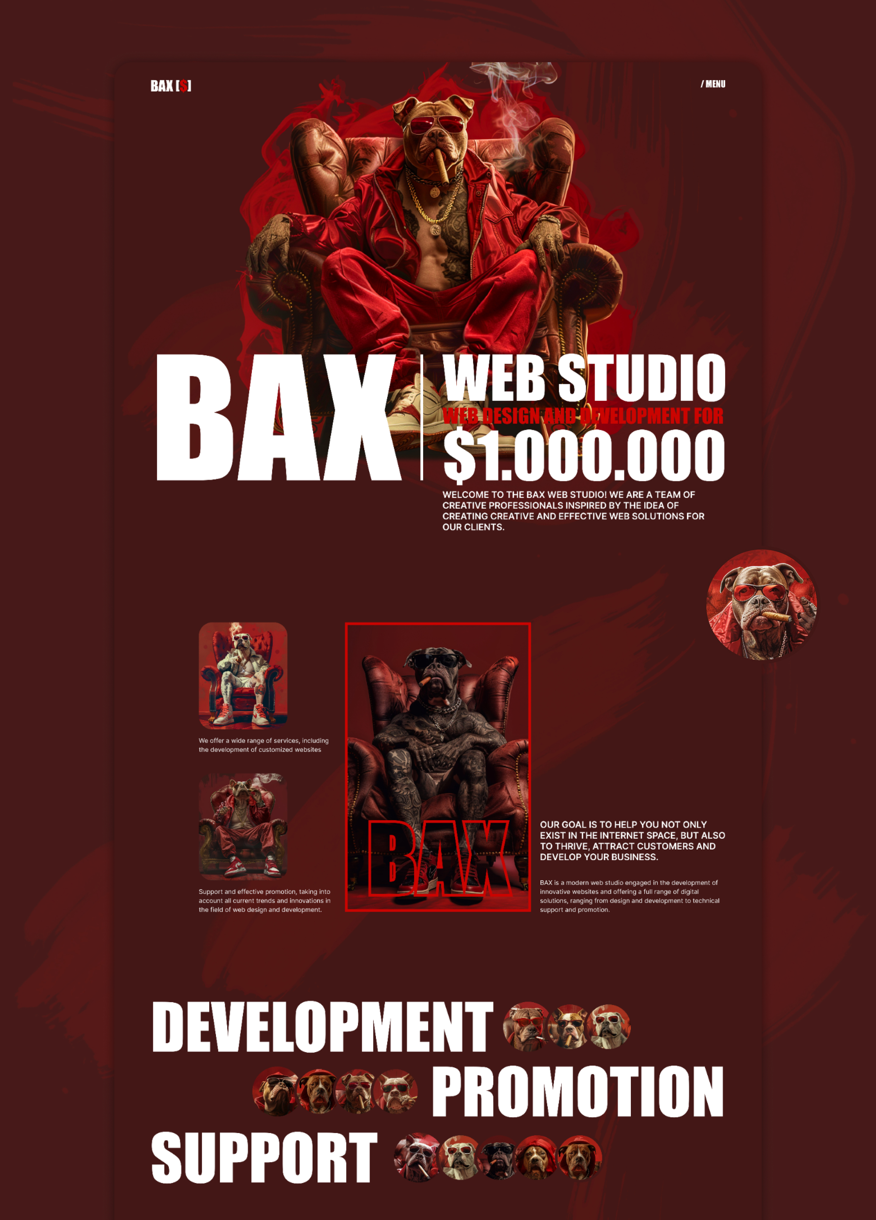 BAX- WEB studio (Concept) — Изображение №5 — Интерфейсы, Брендинг на Dprofile