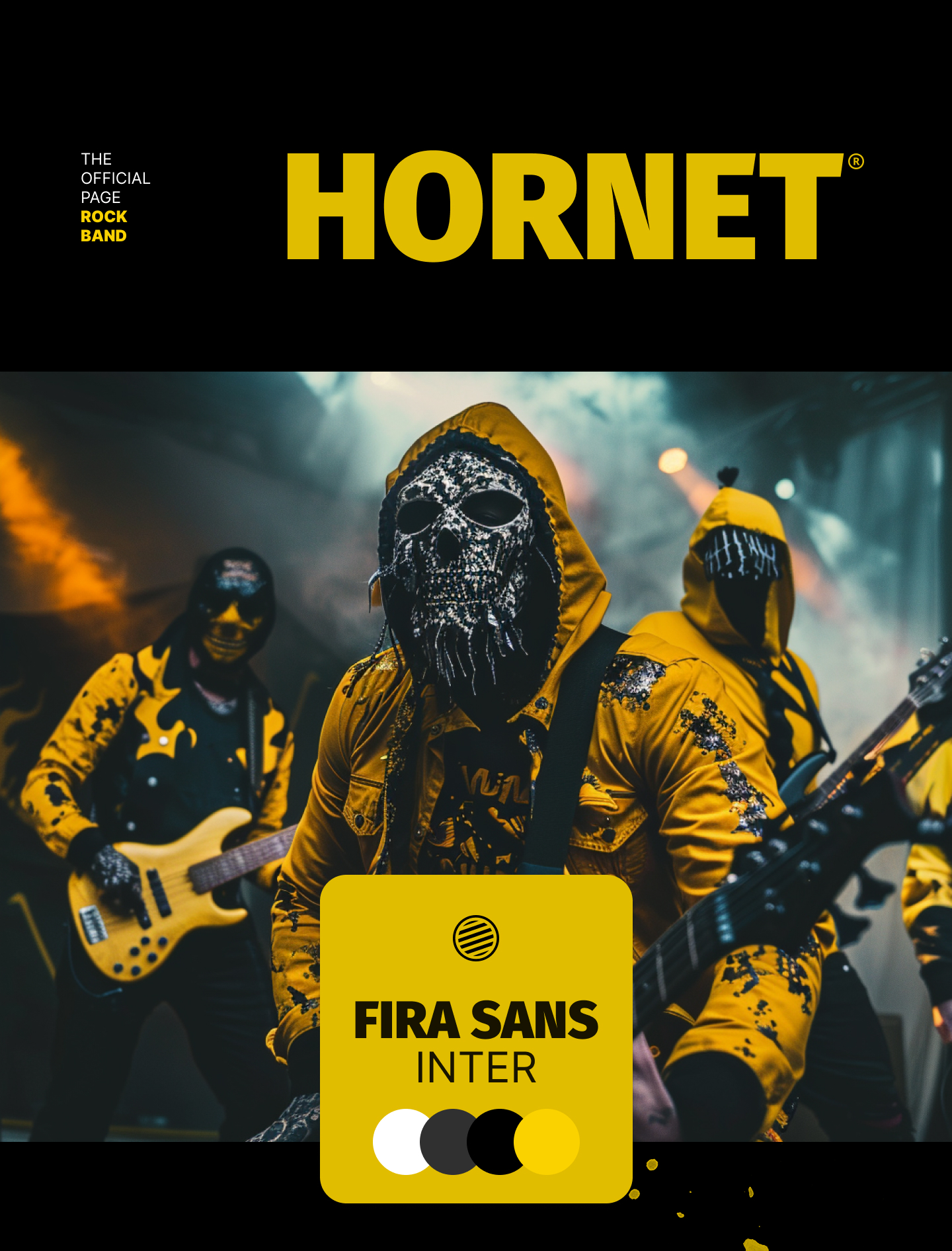 Концепт сайта рок группы HORNET — Изображение №1 — Интерфейсы, Брендинг на Dprofile