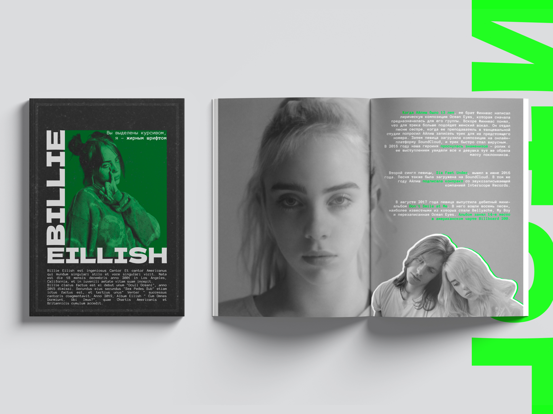 MAGAZINE | ДИЗАЙН ЖУРНАЛА | BILLIE EILISH — Изображение №7 — Графика на Dprofile