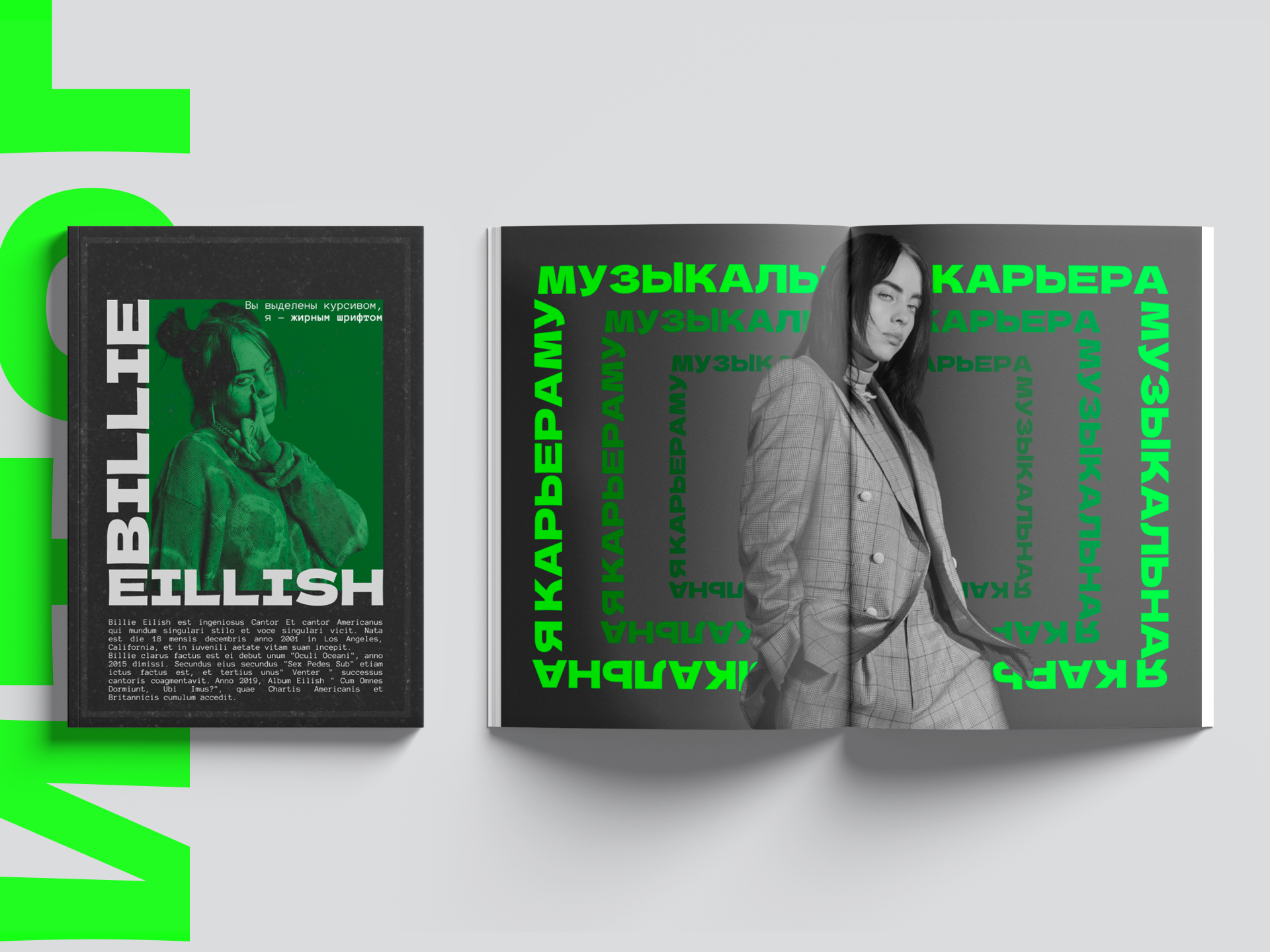 MAGAZINE | ДИЗАЙН ЖУРНАЛА | BILLIE EILISH — Изображение №6 — Графика на Dprofile