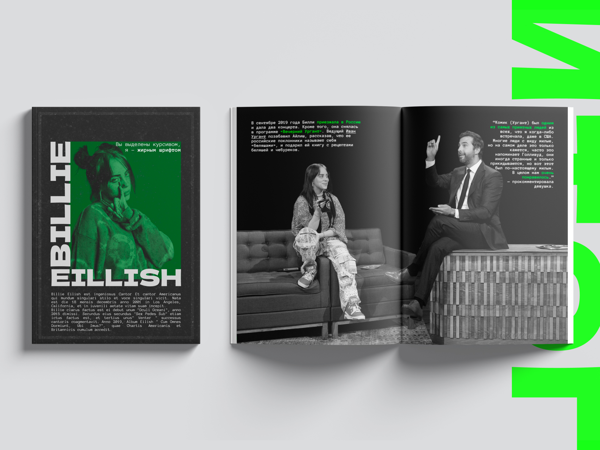 MAGAZINE | ДИЗАЙН ЖУРНАЛА | BILLIE EILISH — Изображение №9 — Графика на Dprofile
