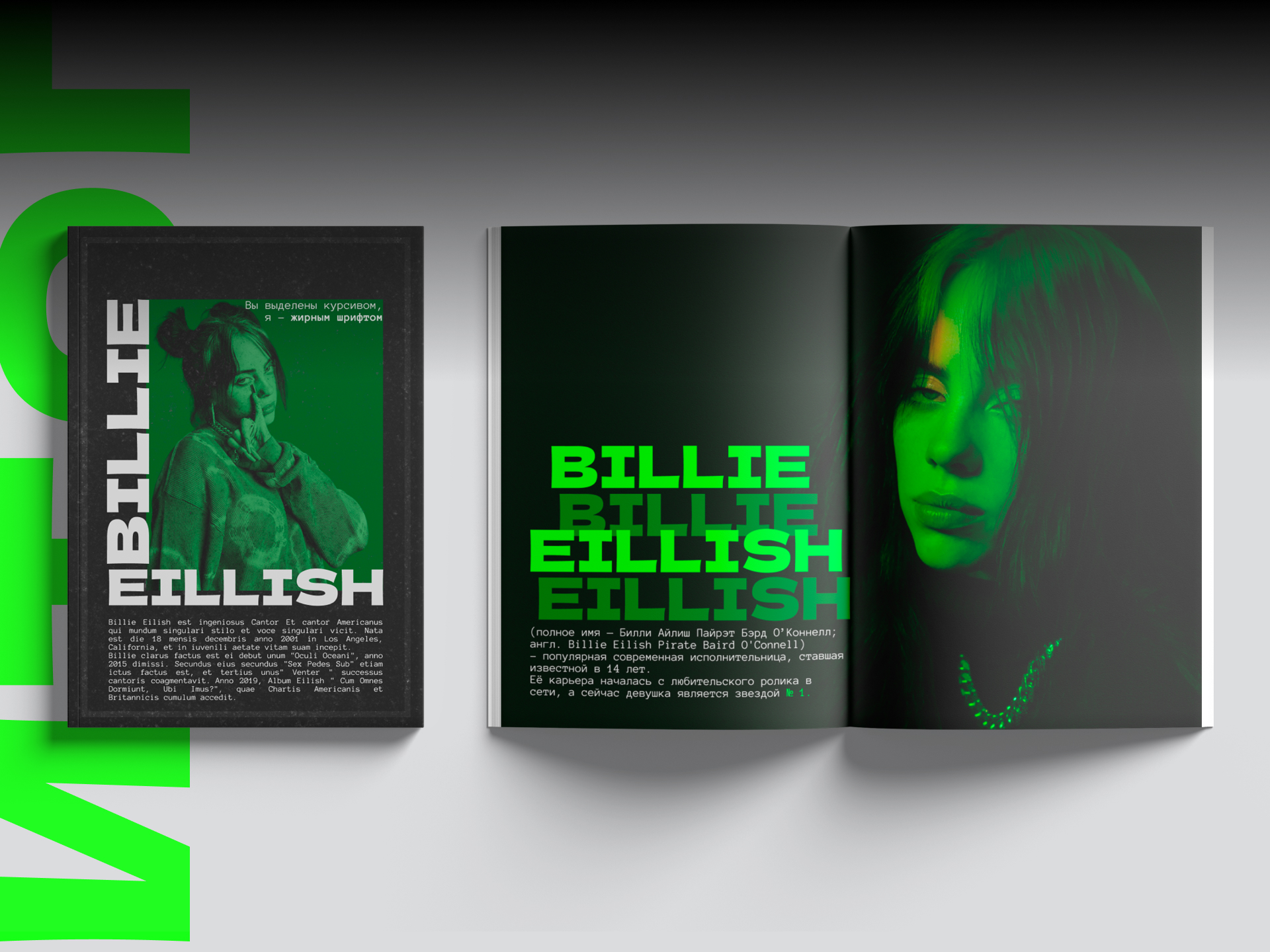 MAGAZINE | ДИЗАЙН ЖУРНАЛА | BILLIE EILISH — Изображение №4 — Графика на Dprofile