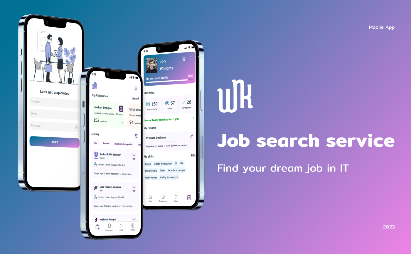 Mobile App For Job search service — Изображение №1 — Интерфейсы на Dprofile