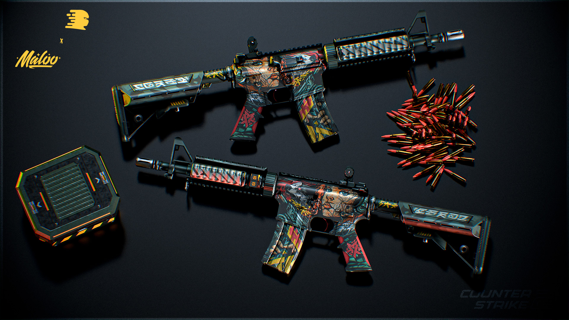 M4A4 | MOTOKO — Изображение №3 — Иллюстрация, 3D на Dprofile