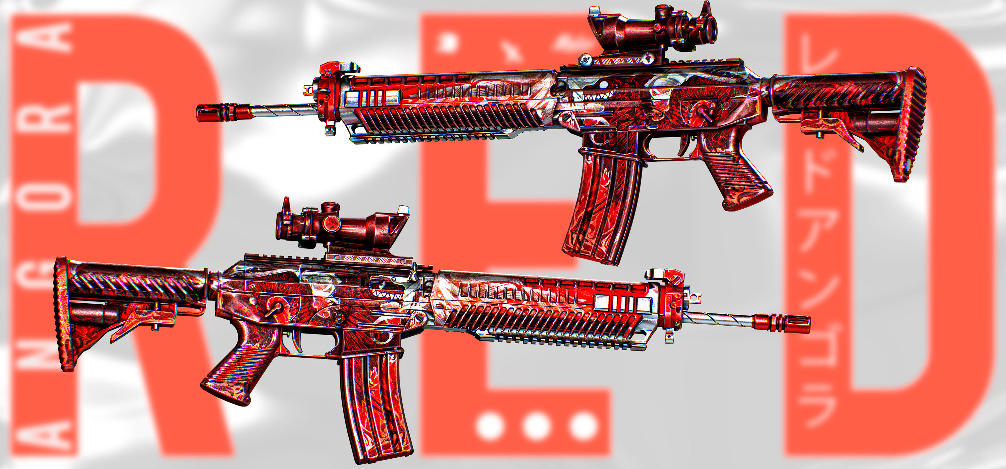 SG553 | RED ANGORA — Изображение №2 — Иллюстрация, 3D на Dprofile