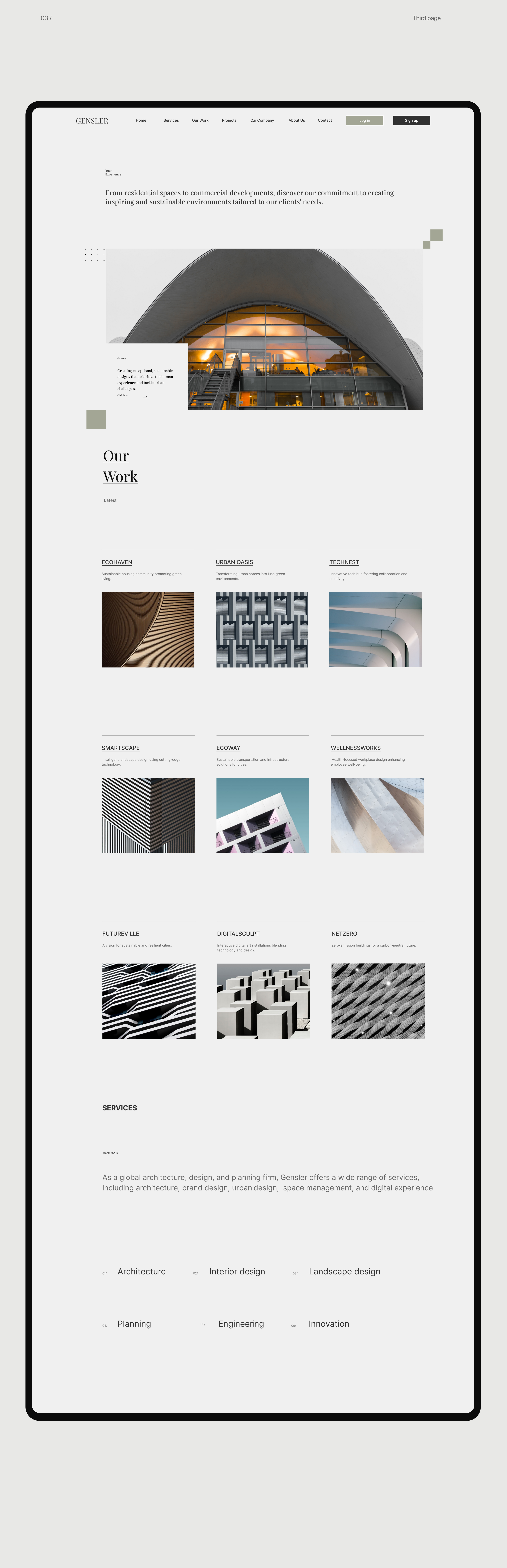 Gensler - An Architectural firm (Redesign) — Изображение №8 — Интерфейсы на Dprofile