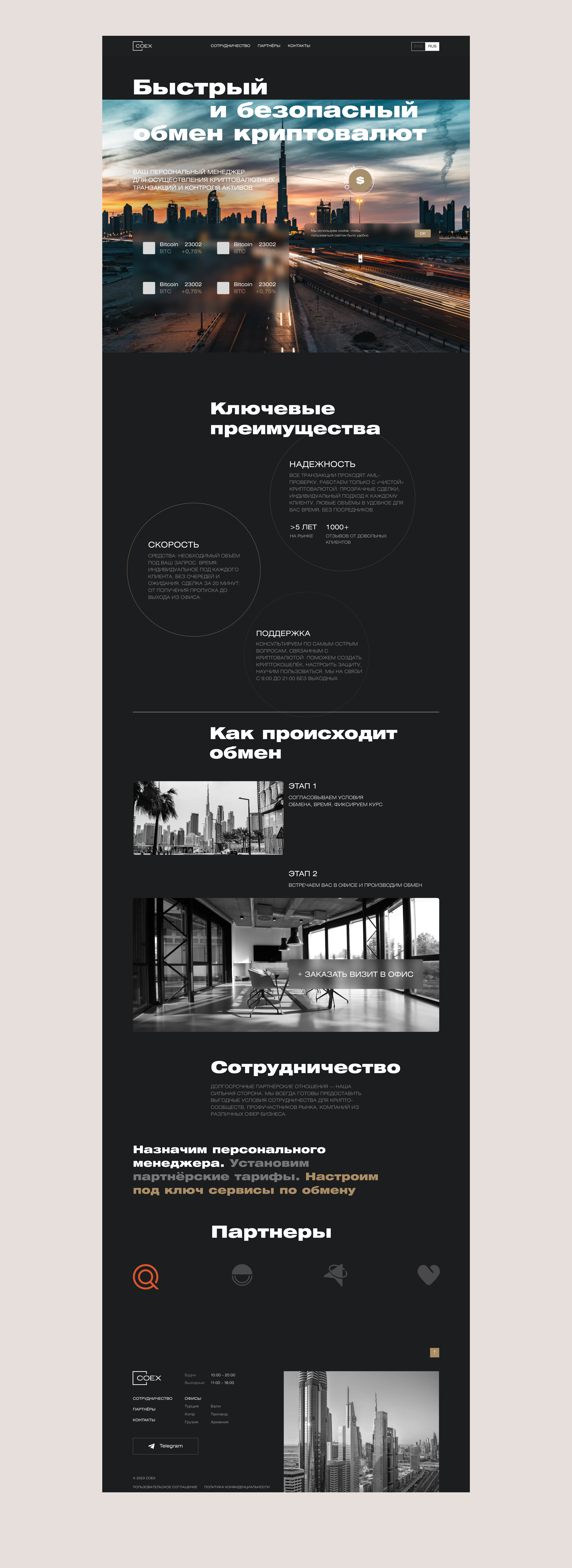 Промосайт обменника криптовалют — Изображение №1 — Интерфейсы, Маркетинг на Dprofile