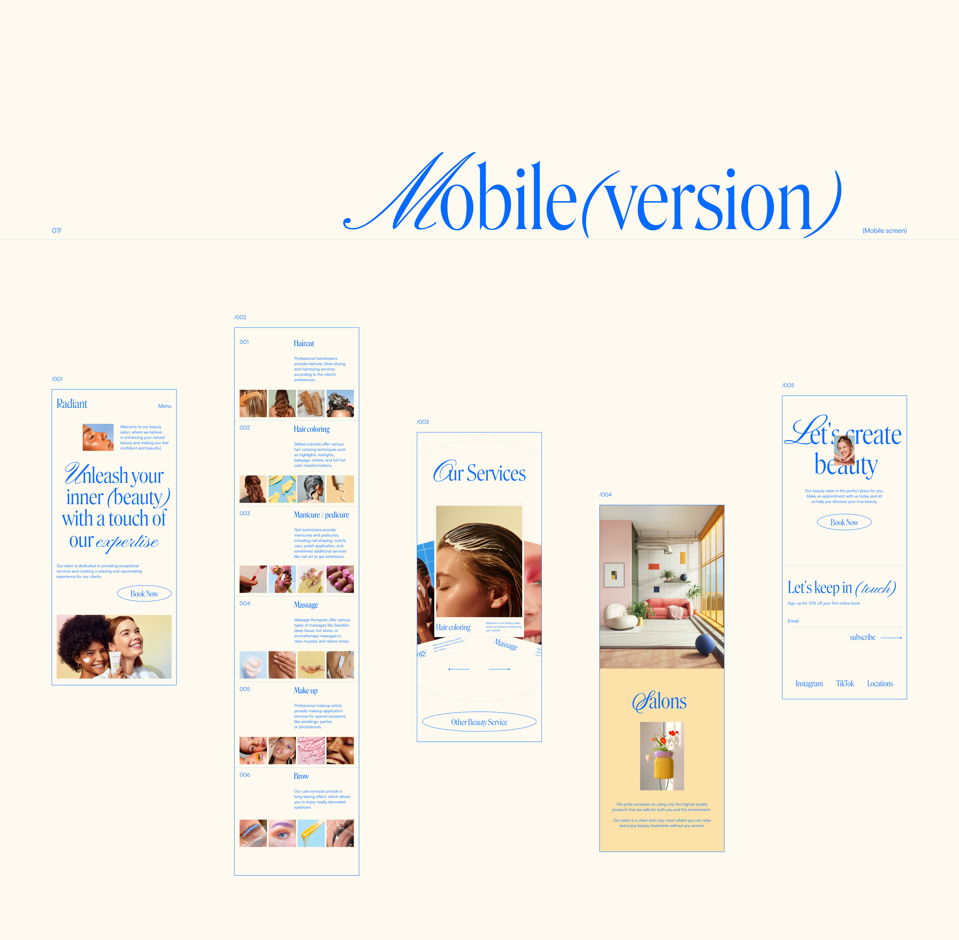 Website for the Radiant beauty salon — Изображение №17 — Интерфейсы, Брендинг на Dprofile
