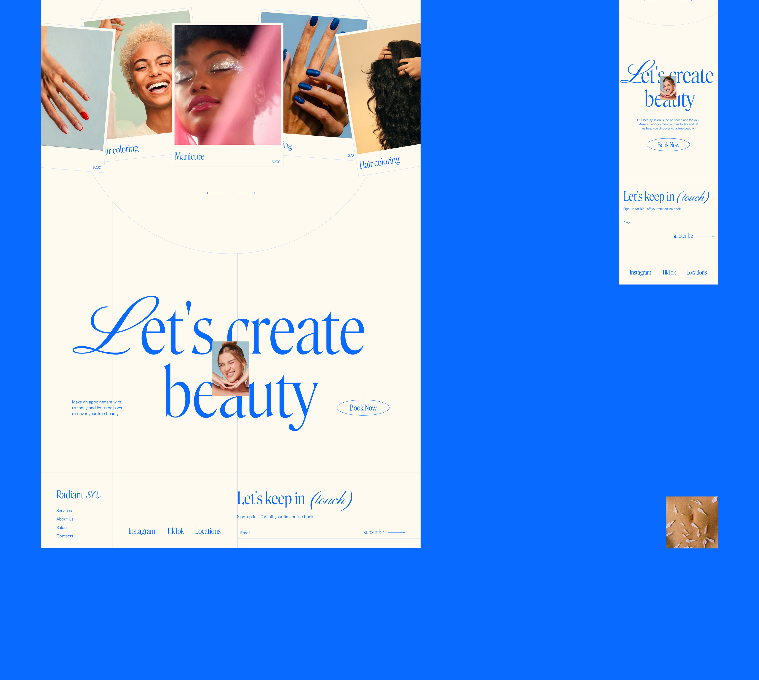 Website for the Radiant beauty salon — Изображение №7 — Интерфейсы, Брендинг на Dprofile