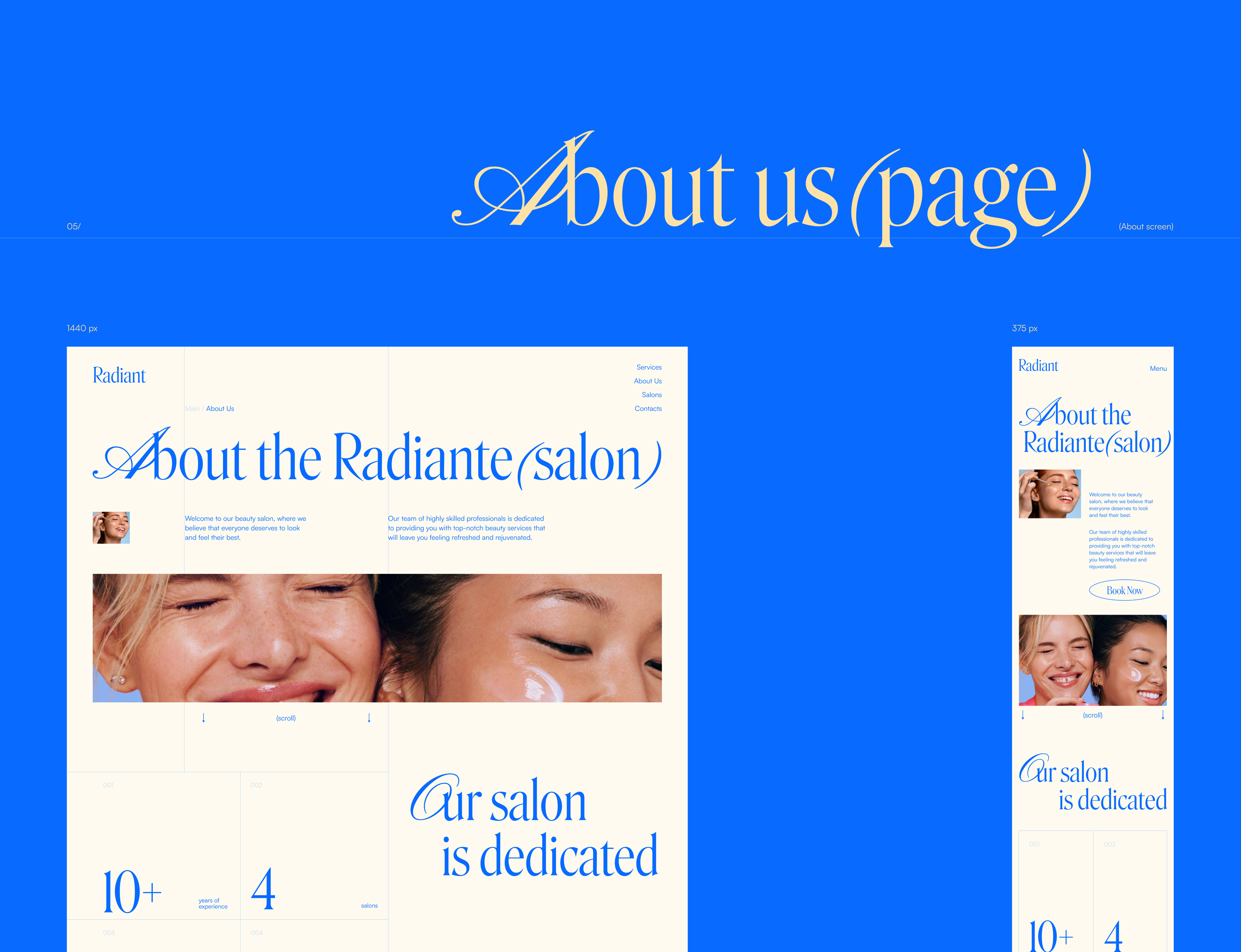 Website for the Radiant beauty salon — Изображение №14 — Интерфейсы, Брендинг на Dprofile