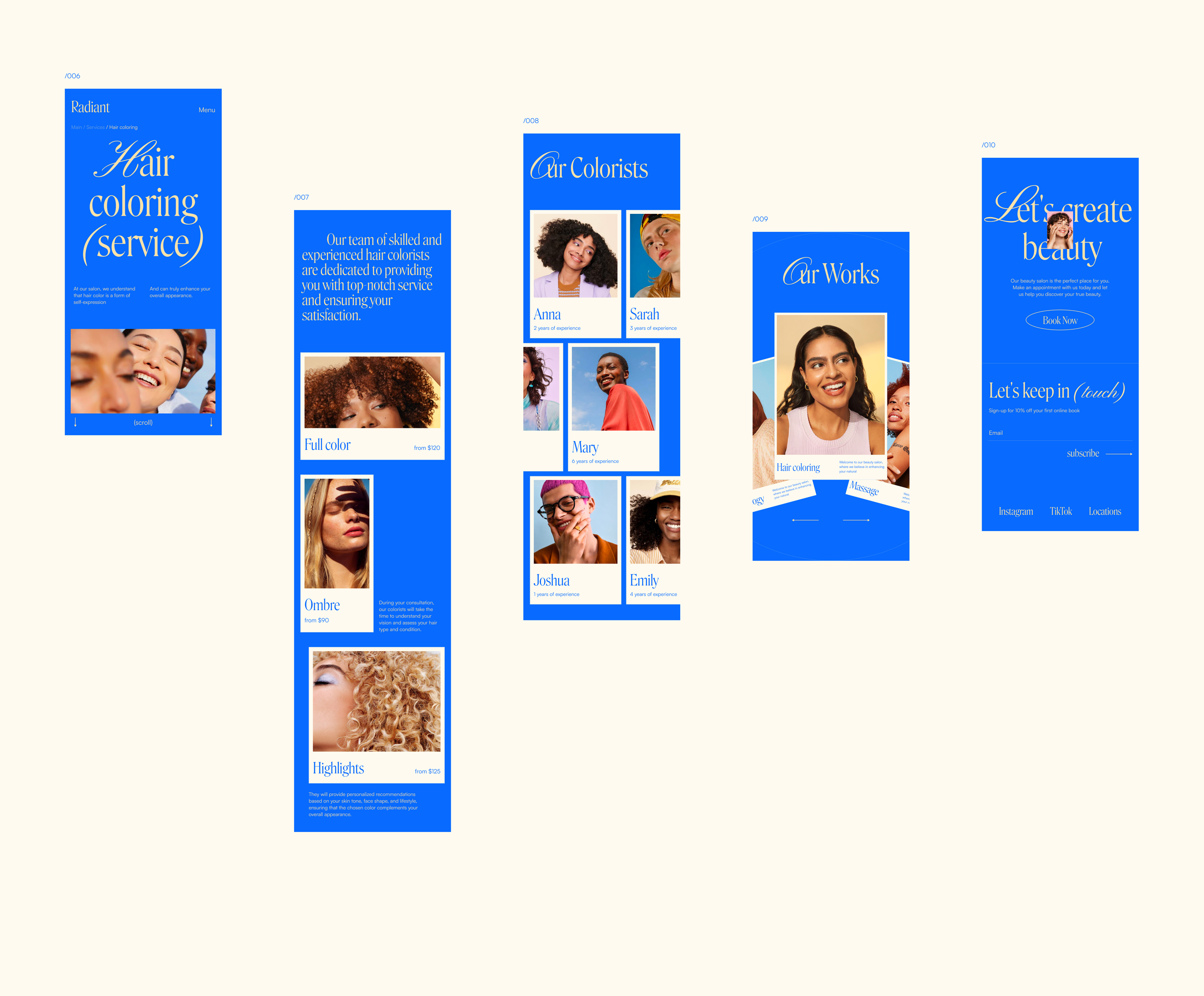 Website for the Radiant beauty salon — Изображение №19 — Интерфейсы, Брендинг на Dprofile