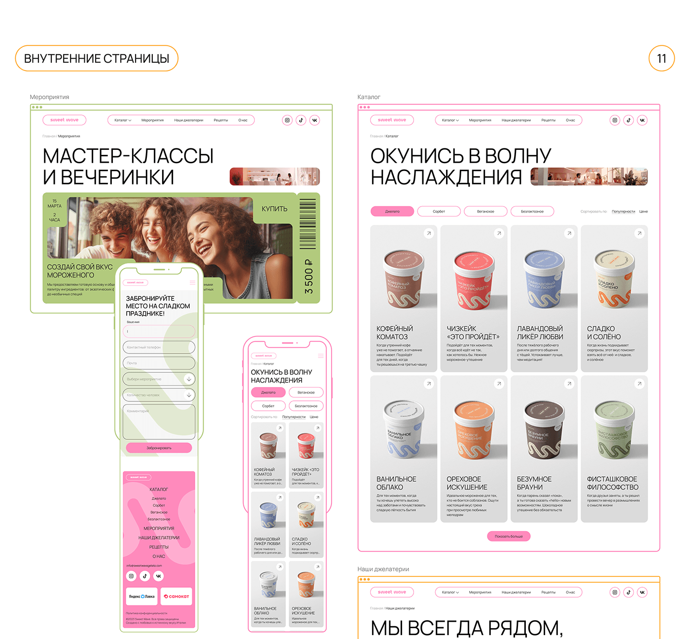 GELATERIA WEBSITE | UI/UX DESIGN — Изображение №11 — Интерфейсы, Анимация на Dprofile