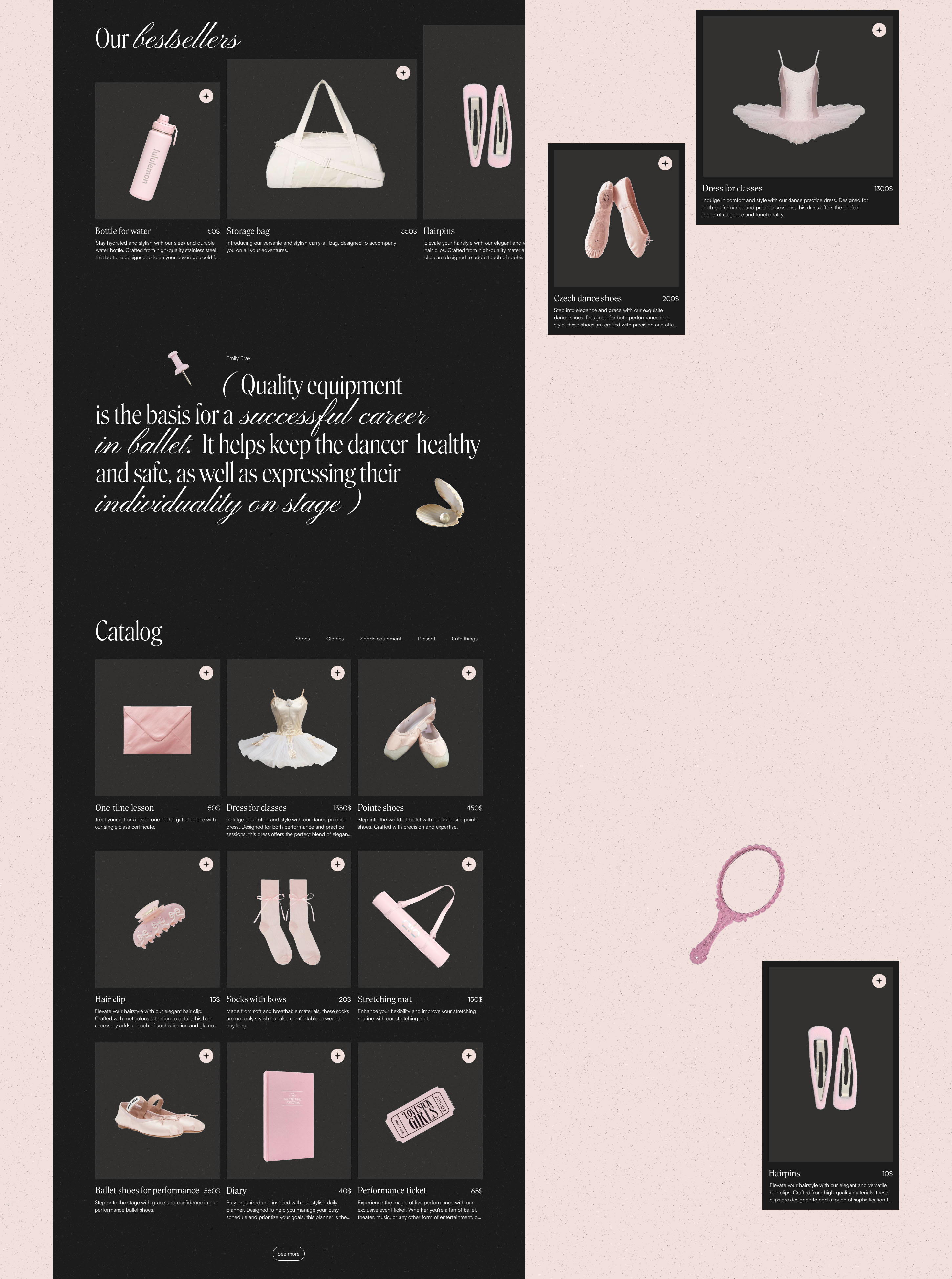 Website for a Ballet School (UI/UX) — Изображение №20 — Интерфейсы, Анимация на Dprofile