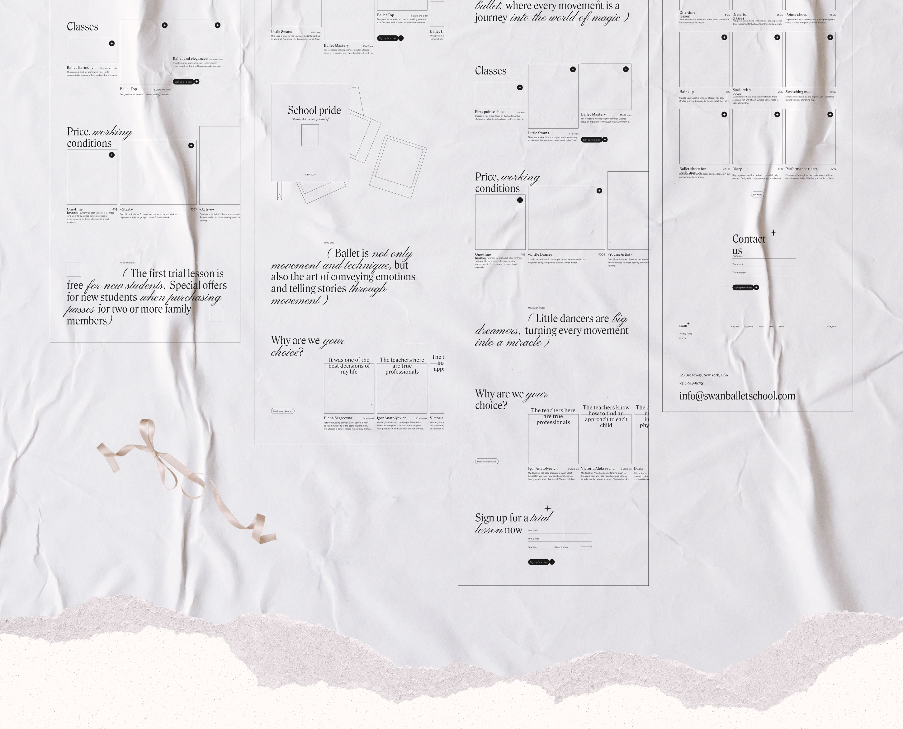 Website for a Ballet School (UI/UX) — Изображение №5 — Интерфейсы, Анимация на Dprofile