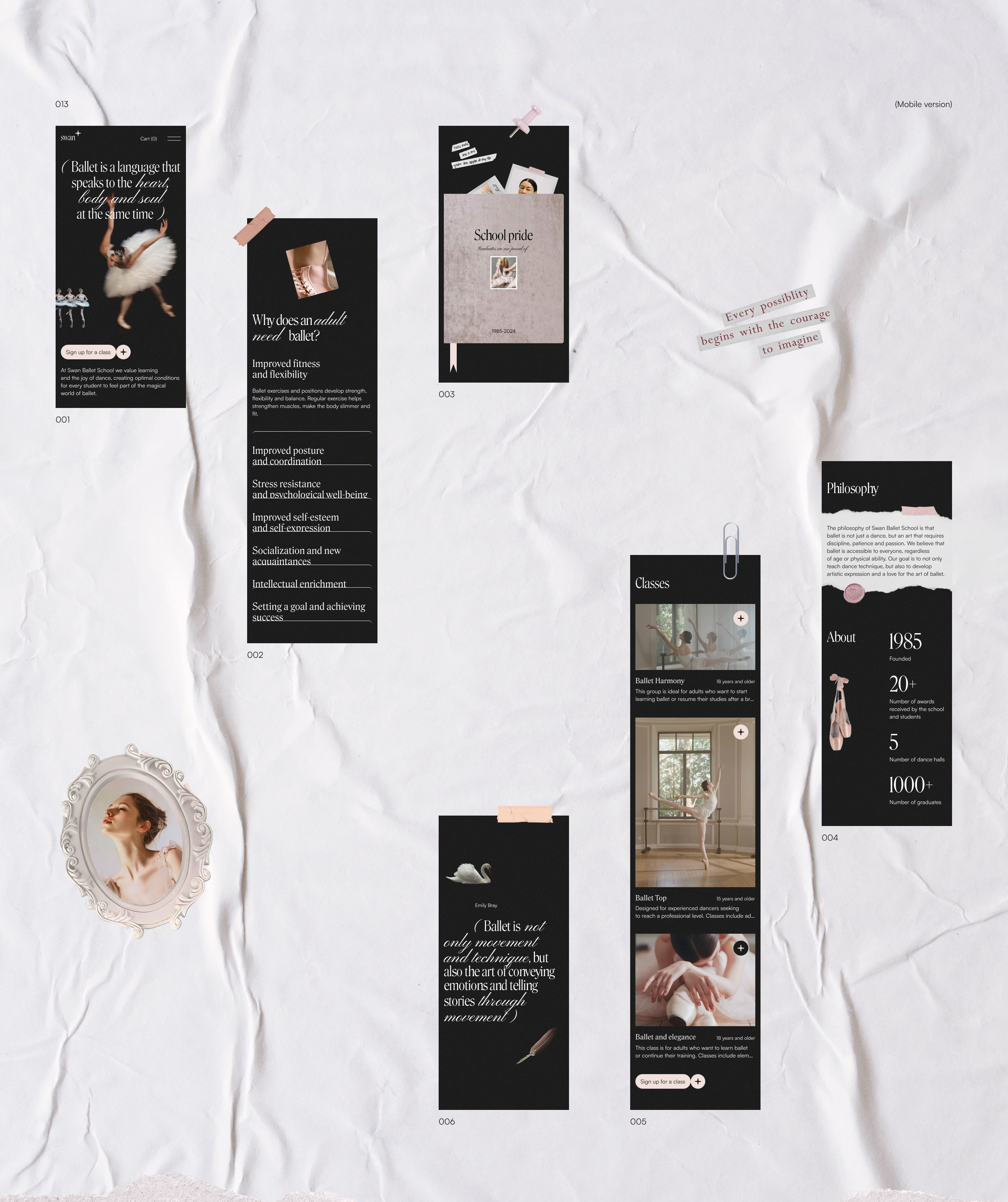 Website for a Ballet School (UI/UX) — Изображение №24 — Интерфейсы, Анимация на Dprofile