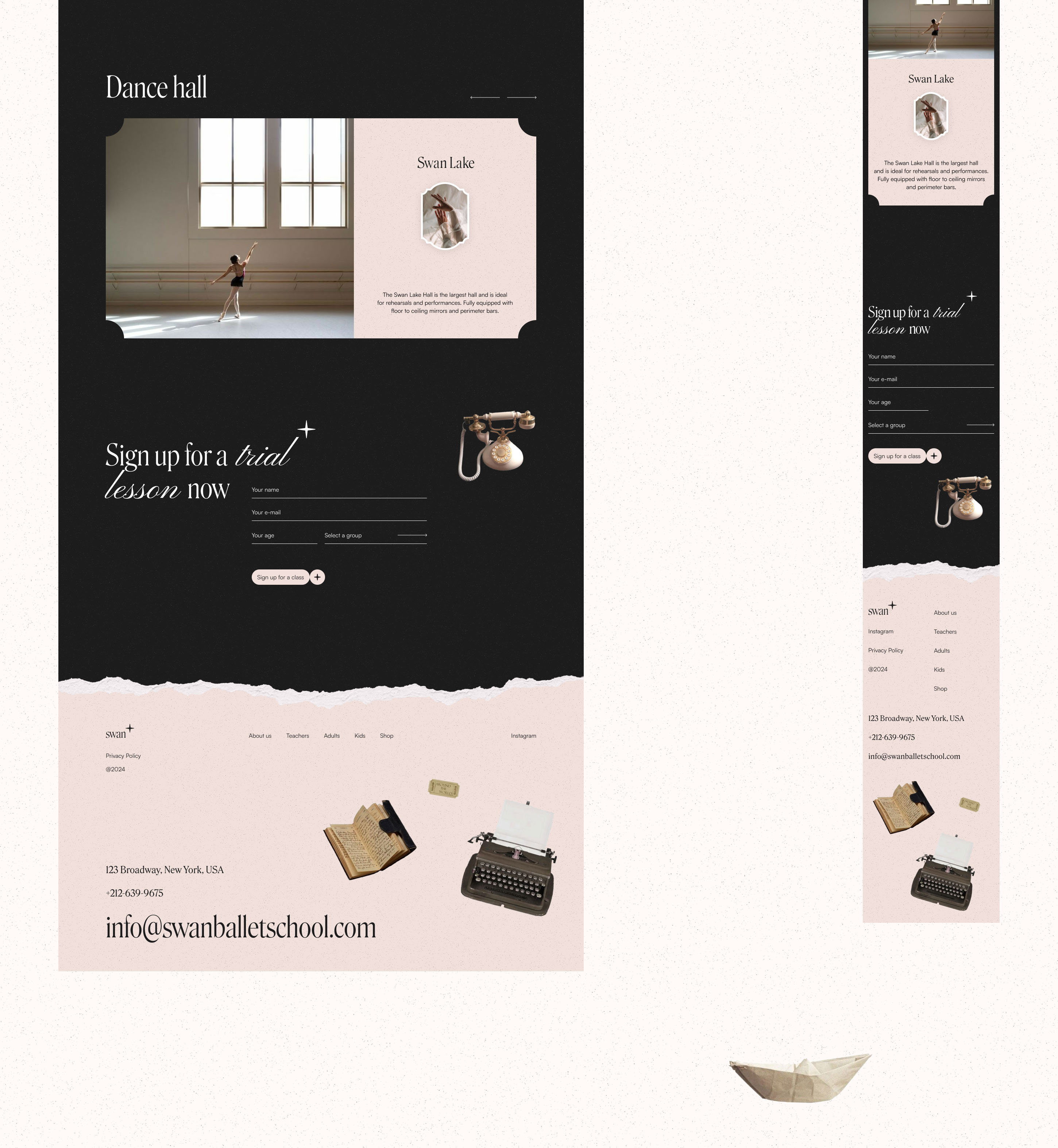 Website for a Ballet School (UI/UX) — Изображение №9 — Интерфейсы, Анимация на Dprofile