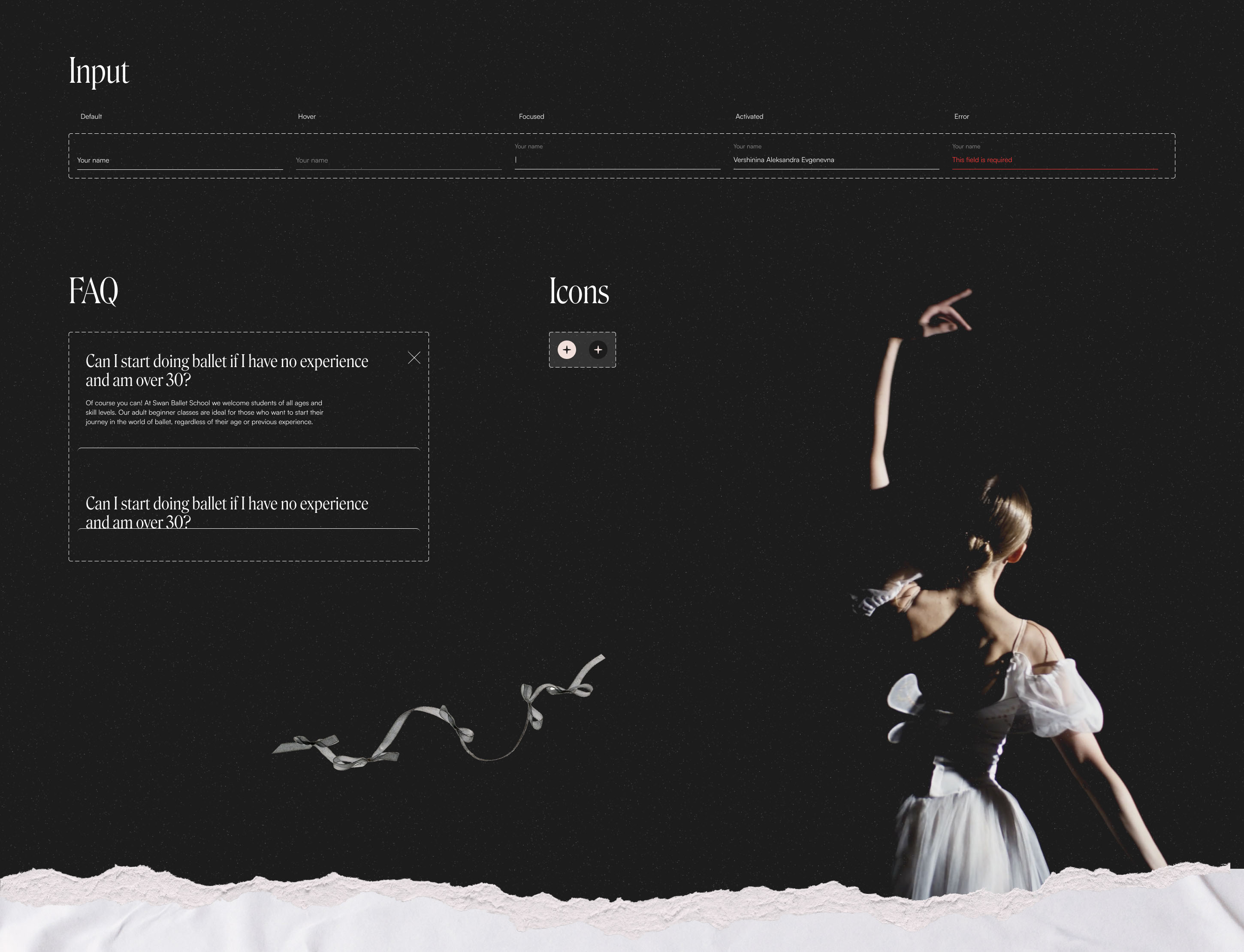 Website for a Ballet School (UI/UX) — Изображение №23 — Интерфейсы, Анимация на Dprofile