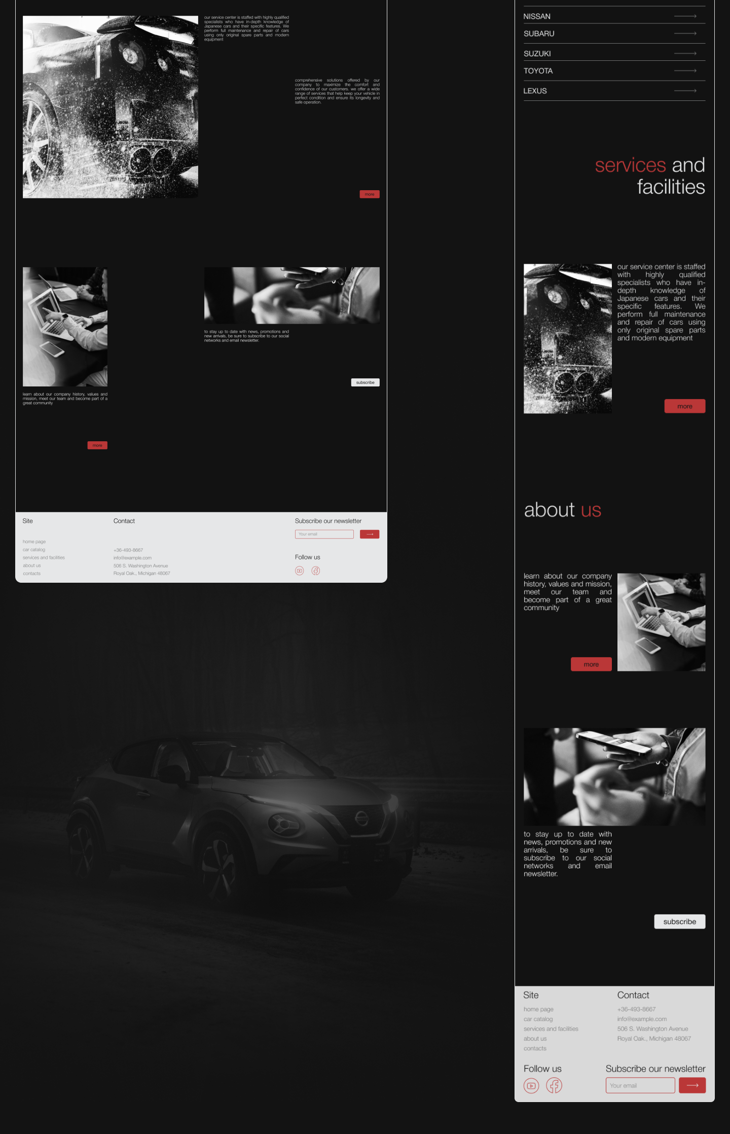 concept for a Japanese car shop - SAKURA MOTORS — Изображение №6 — Интерфейсы, Брендинг на Dprofile