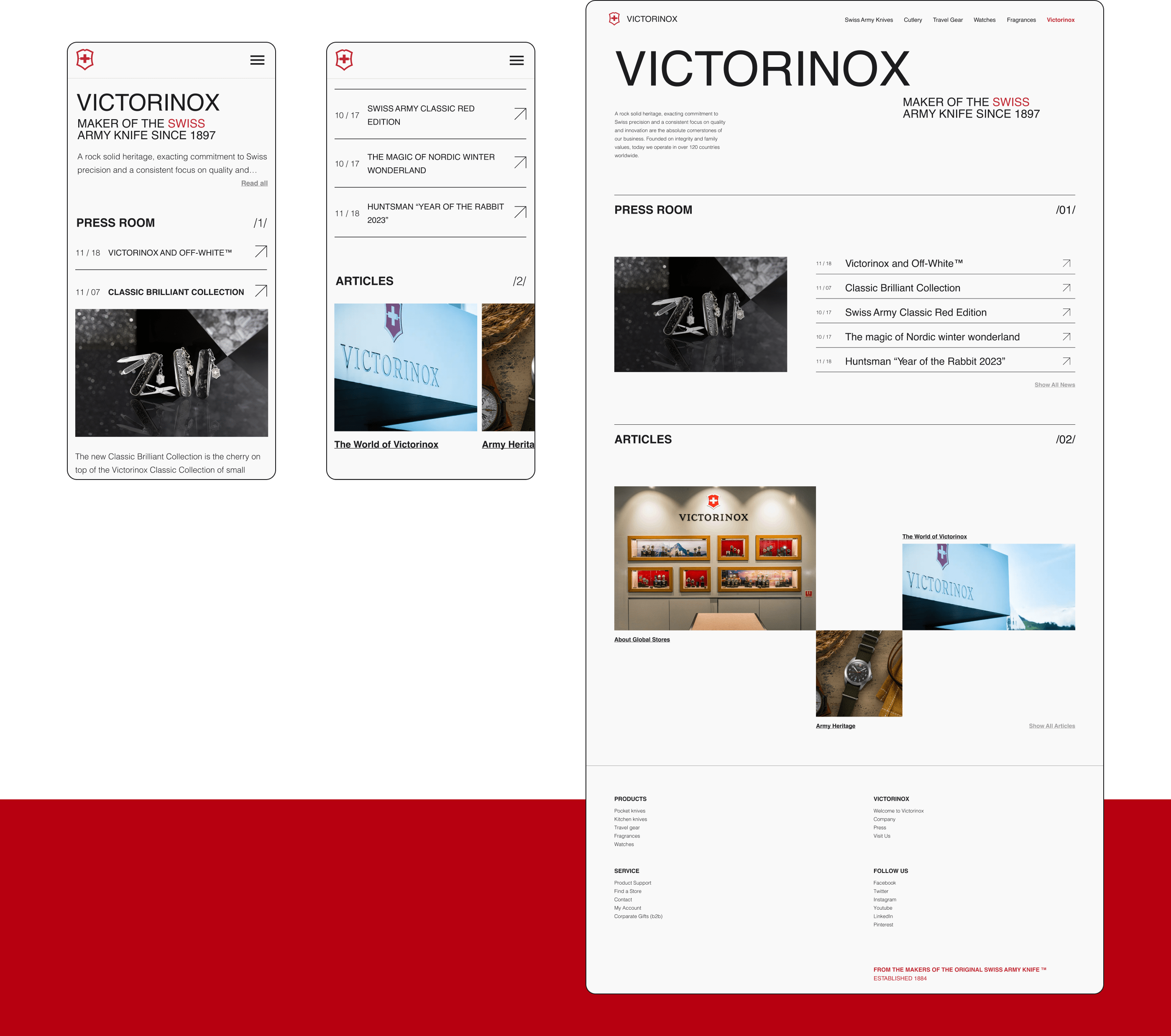 Victorinox / Swiss Made — Изображение №12 — Интерфейсы, Брендинг, Анимация на Dprofile