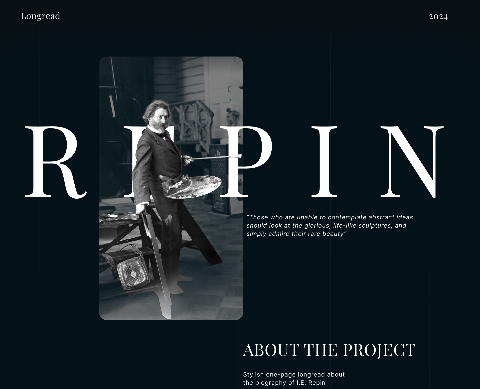 Лонгрид о жизни Репина — Интерфейсы, Иллюстрация на Dprofile