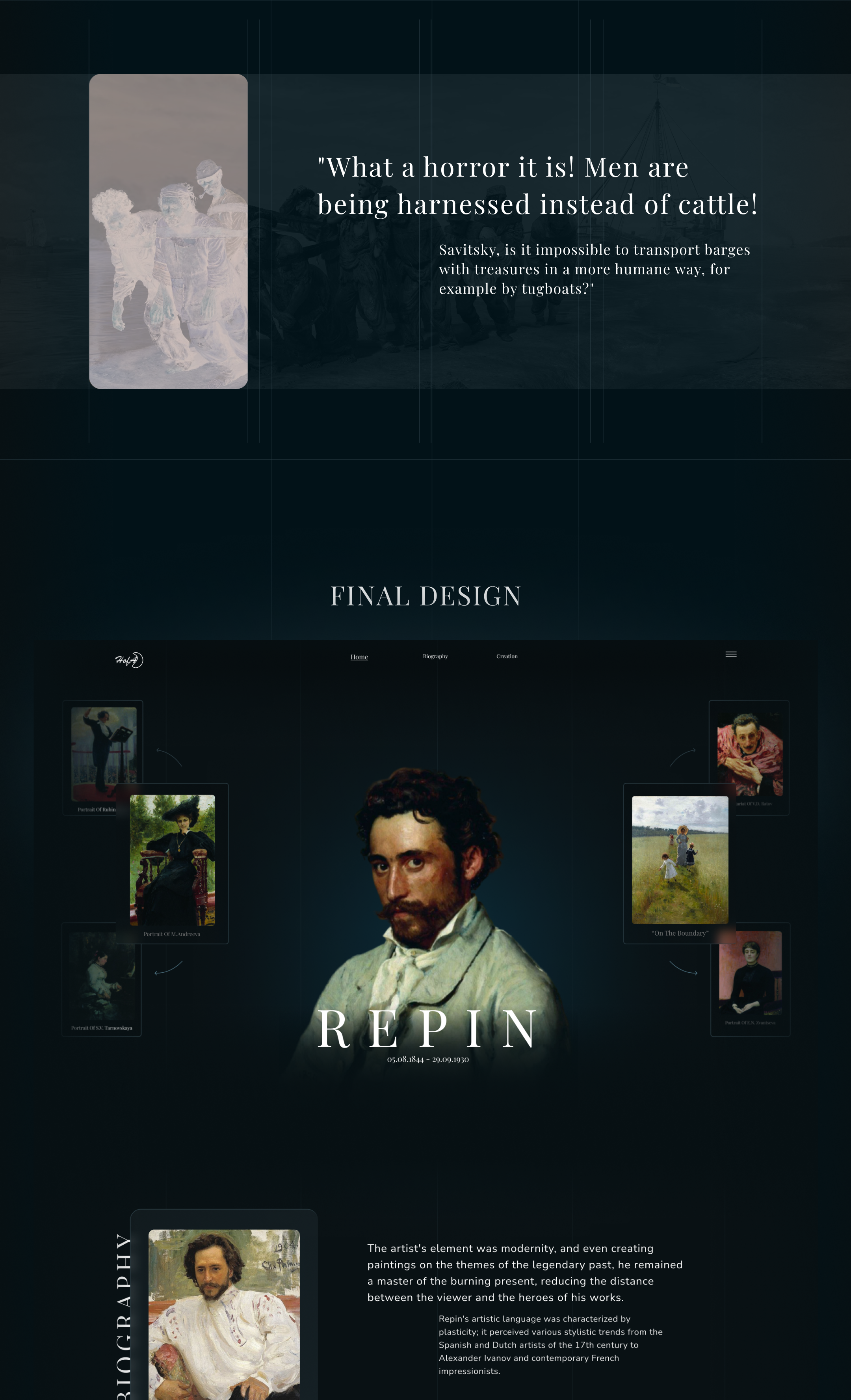 Лонгрид о жизни Репина — Изображение №2 — Иллюстрация, Интерфейсы на Dprofile