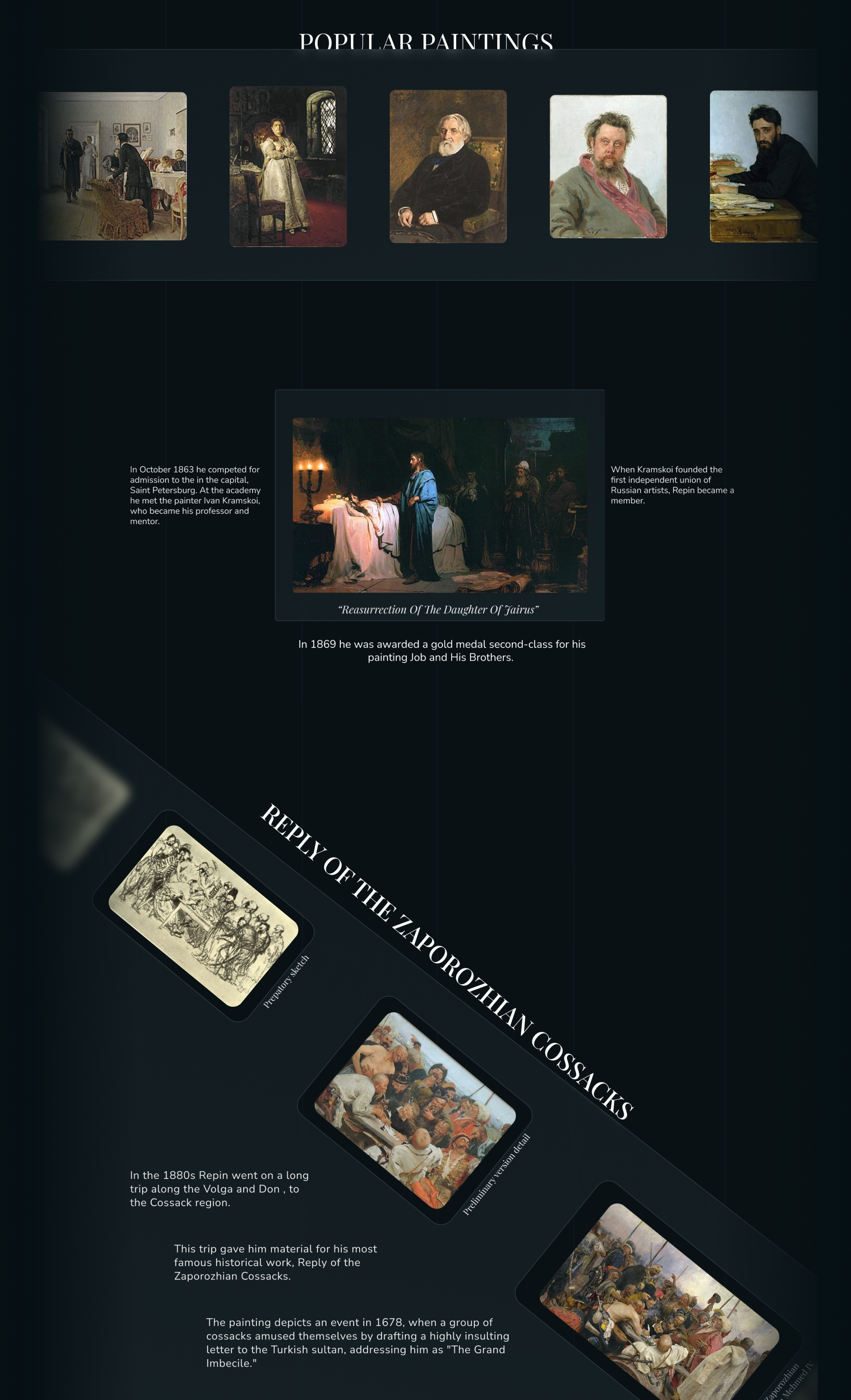 Лонгрид о жизни Репина — Изображение №4 — Иллюстрация, Интерфейсы на Dprofile