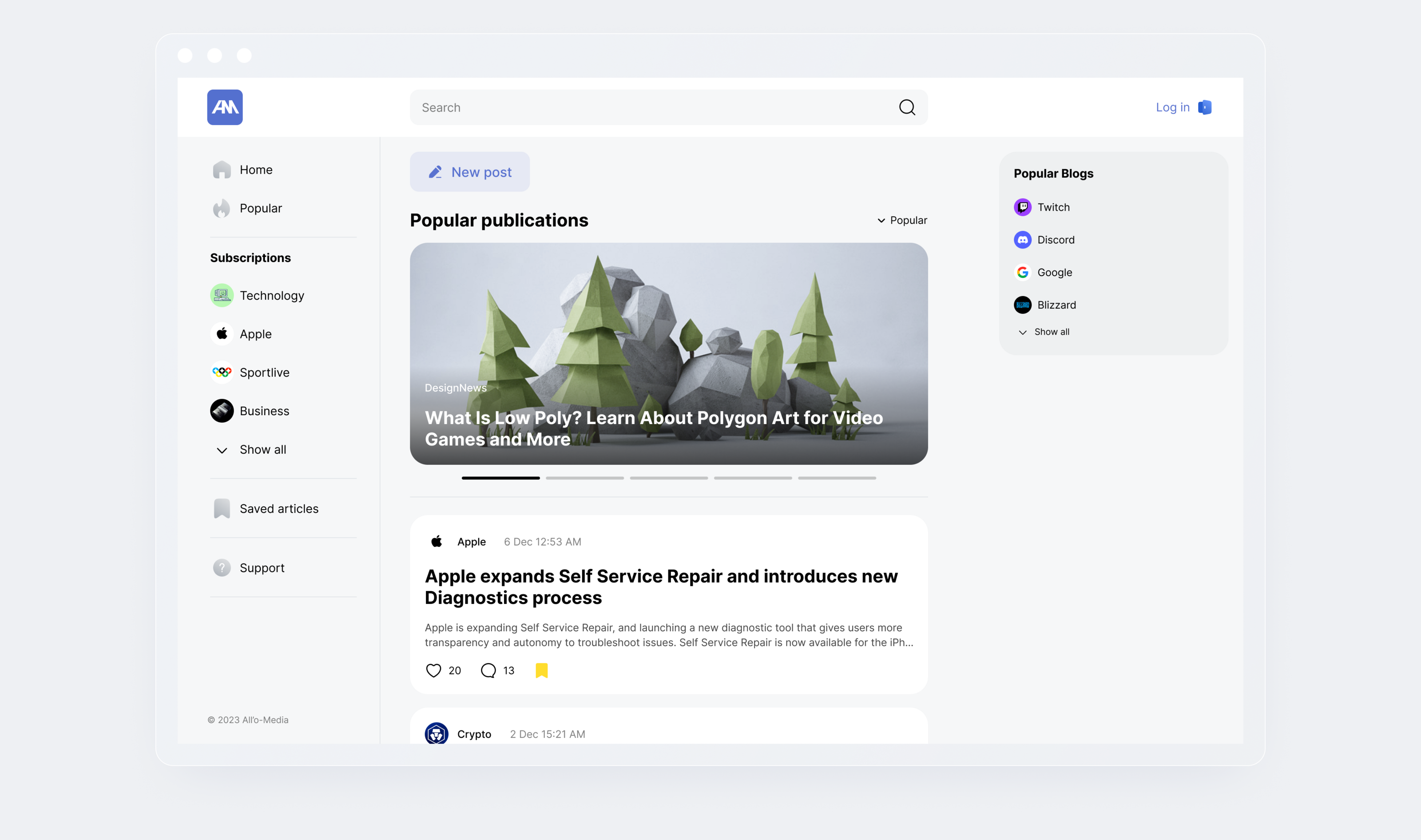 A-Media | UX/UI Design — Изображение №3 — Интерфейсы, 3D на Dprofile