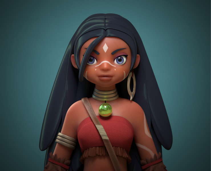 African  Witcher Girl — Иллюстрация, 3D на Dprofile