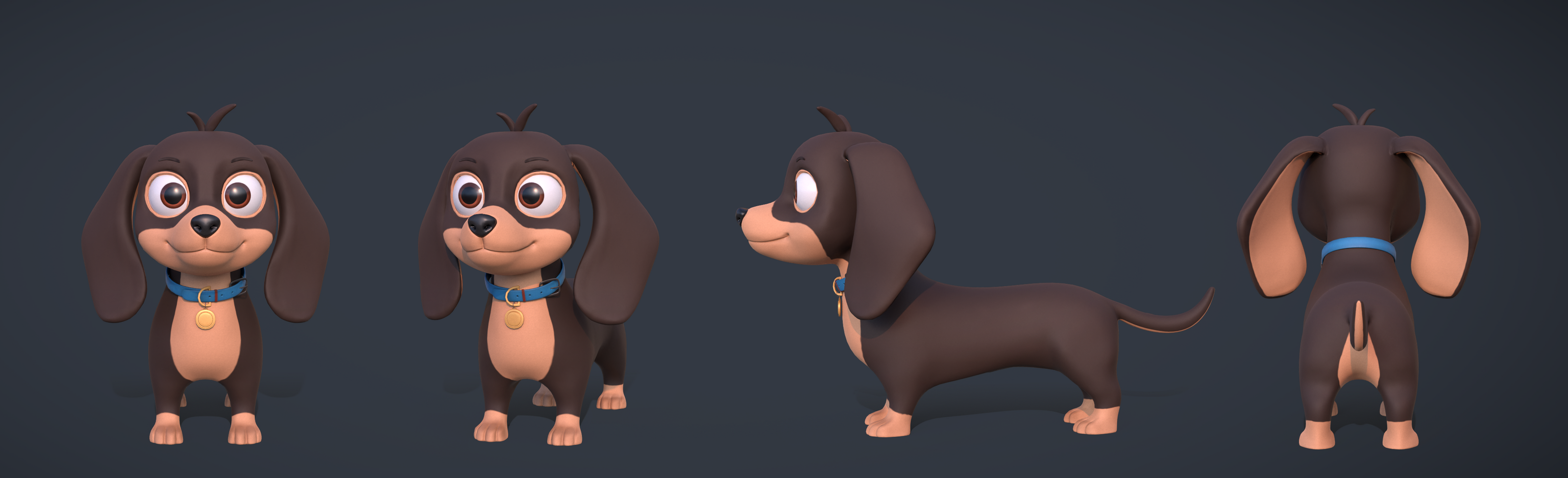 Проект: Щенки таксы / Dachshund puppies project — Изображение №7 — Иллюстрация, 3D на Dprofile