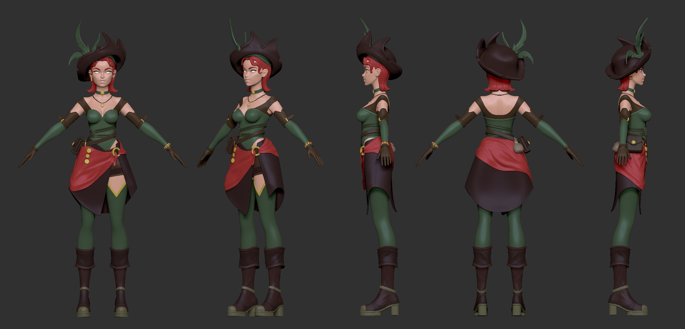 Девушка-пиратка (Pirate girl - clothing design) — Изображение №4 — Иллюстрация, 3D на Dprofile