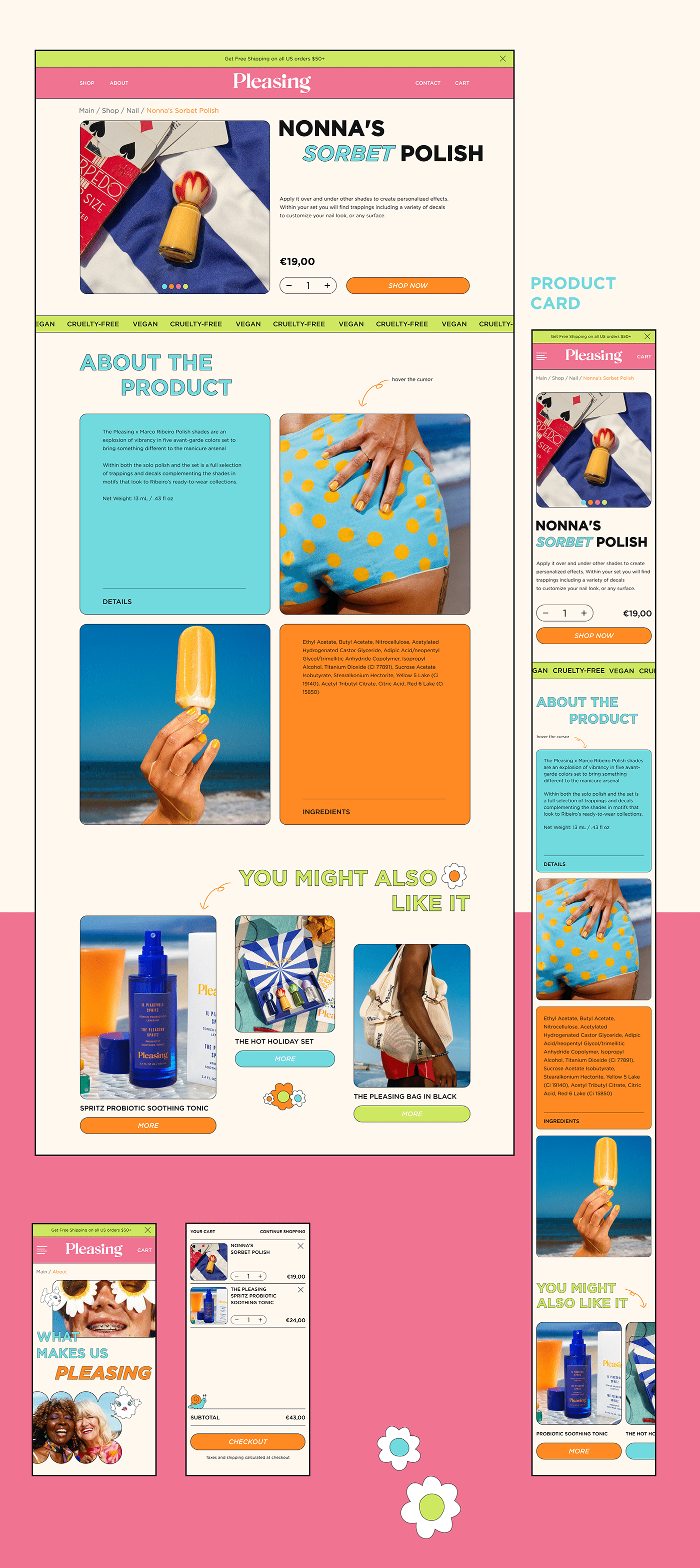 Redesign of the online store Pleasing | UX/UI Design — Изображение №23 — Интерфейсы, Анимация на Dprofile